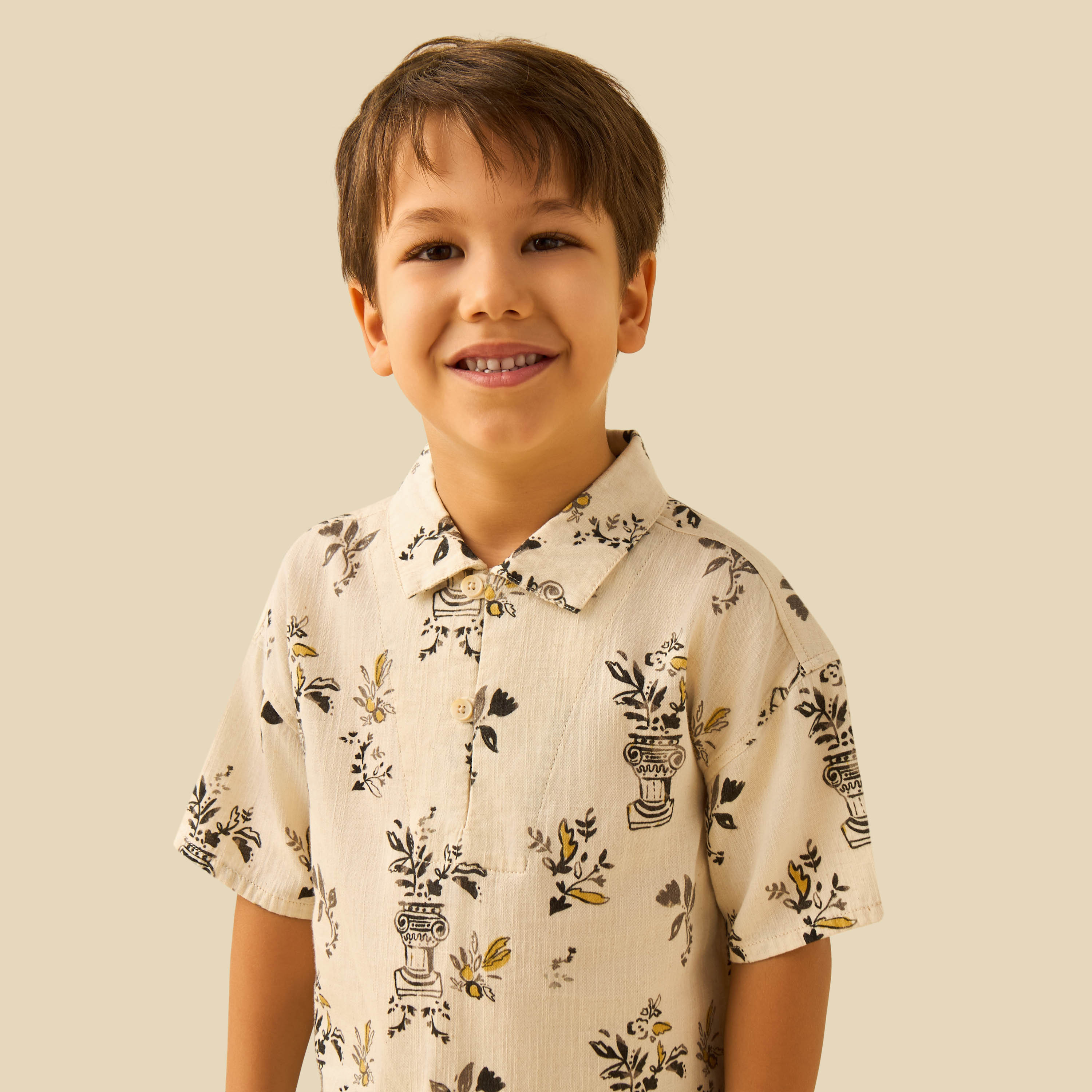 Eligo Short Sleeves Shirt with Floral Print-boys-clothing-shirts-image-4