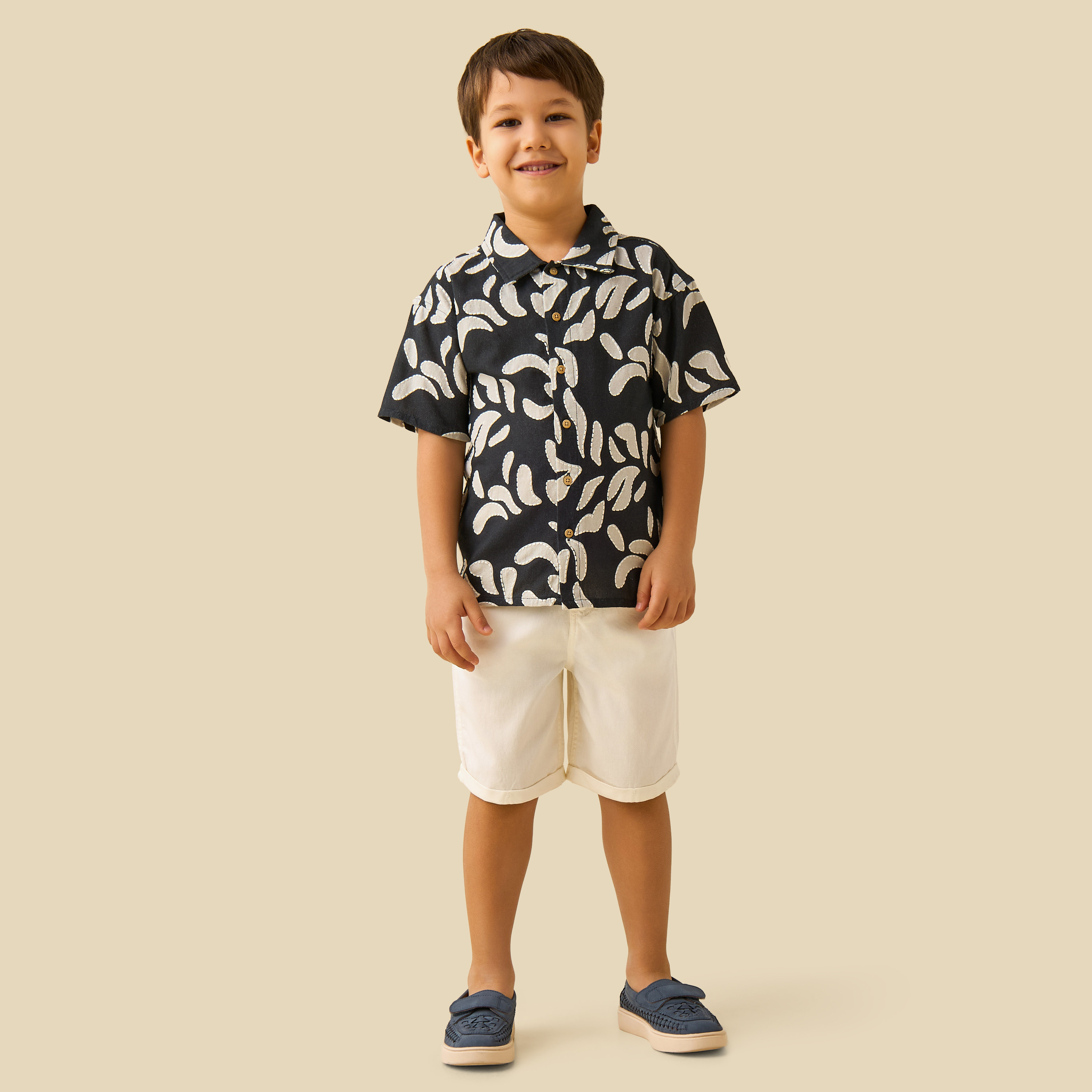 Eligo Short Sleeves Shirt with Abstract Embroidery-boys-clothing-shirts-image-2
