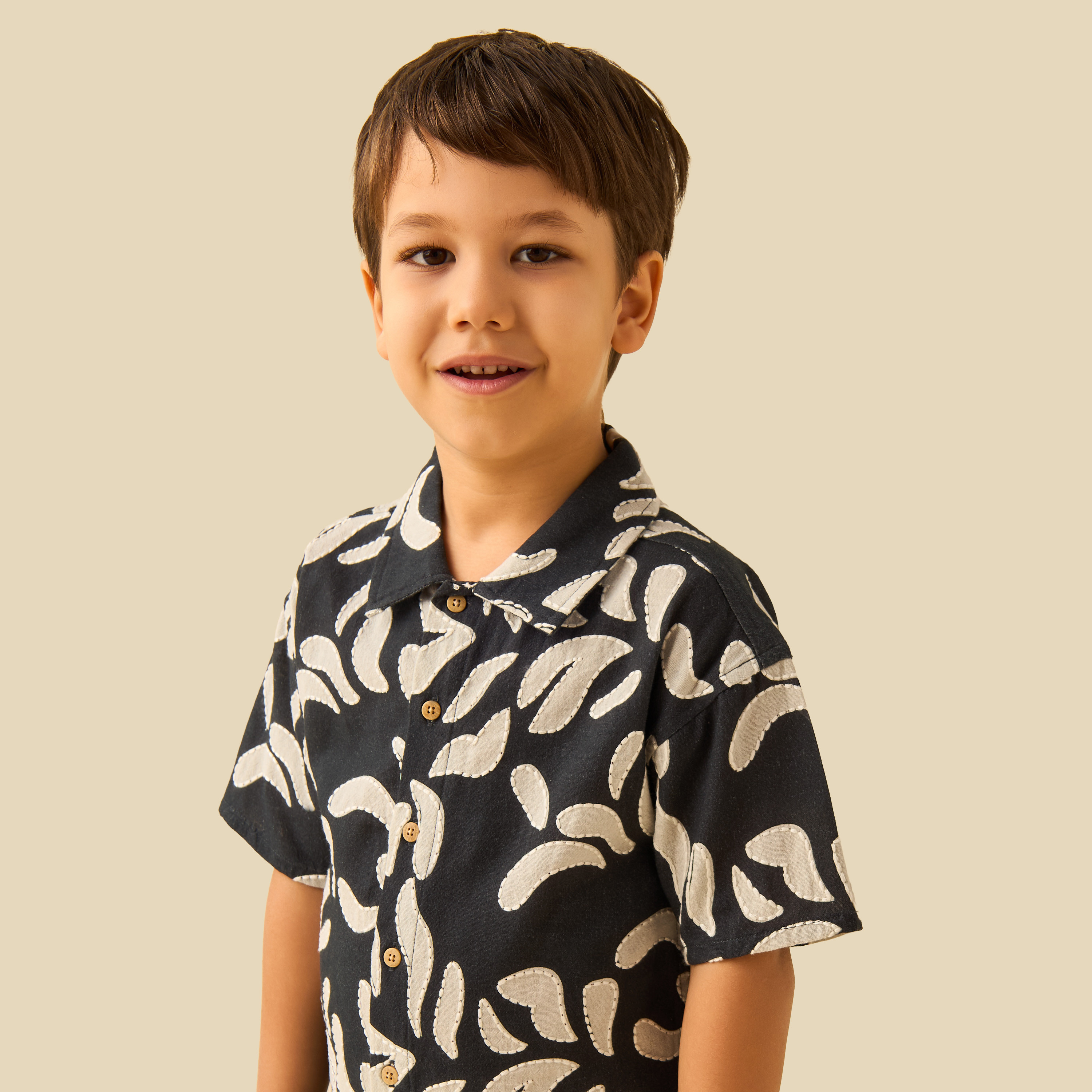 Eligo Short Sleeves Shirt with Abstract Embroidery-boys-clothing-shirts-image-4