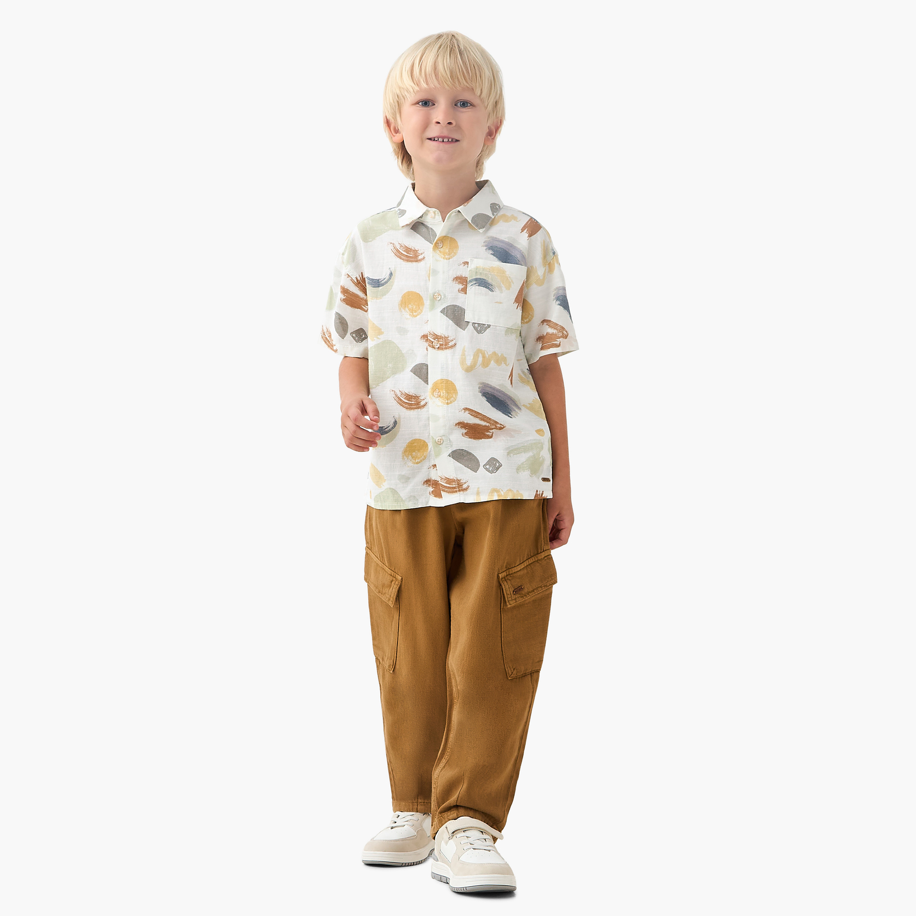 Eligo Short Sleeves Shirt with Abstract Print-boys-clothing-shirts-image-2