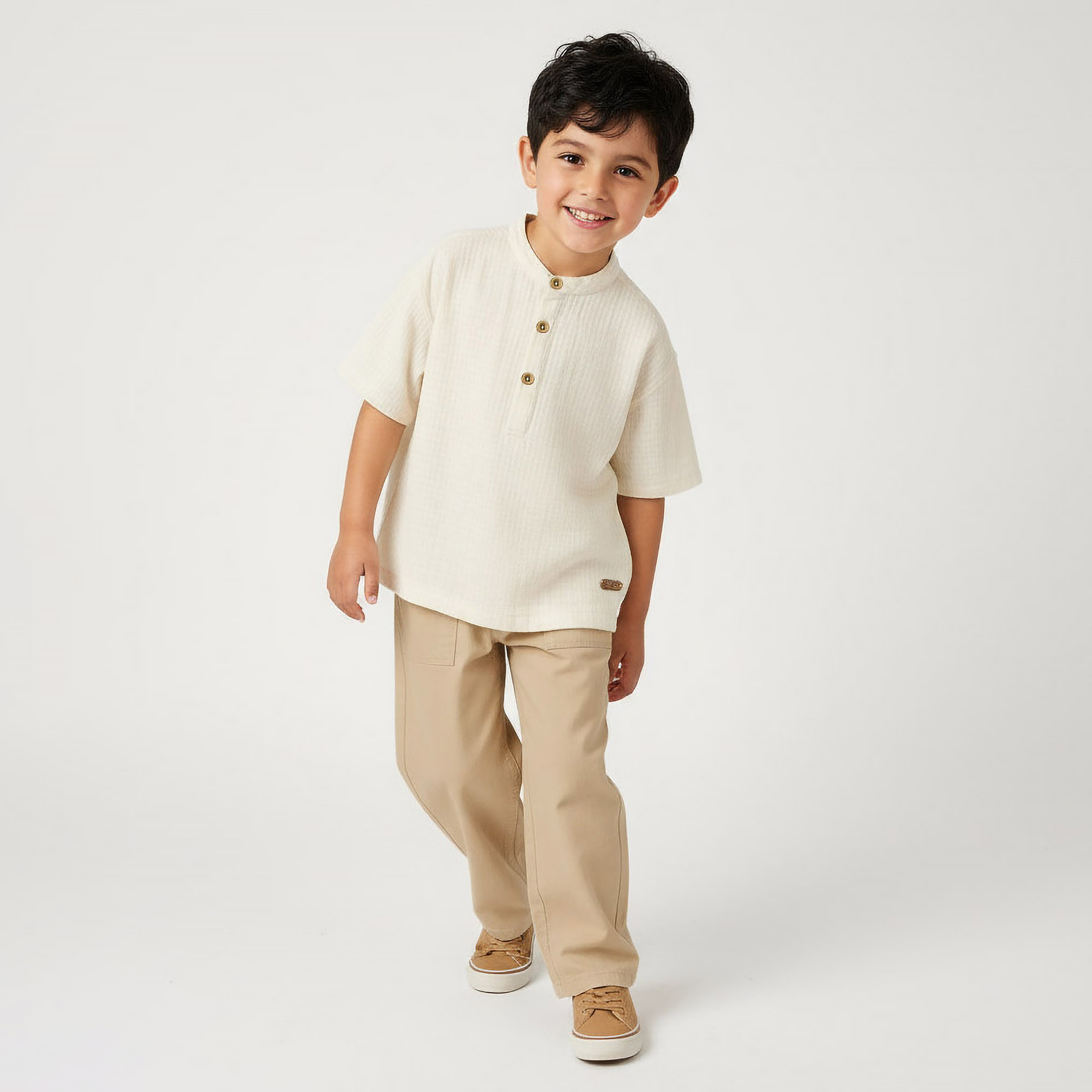 Eligo Collared Short Sleeves T-shirt with Texture-boys-clothing-tshirtsandpolos-image-2