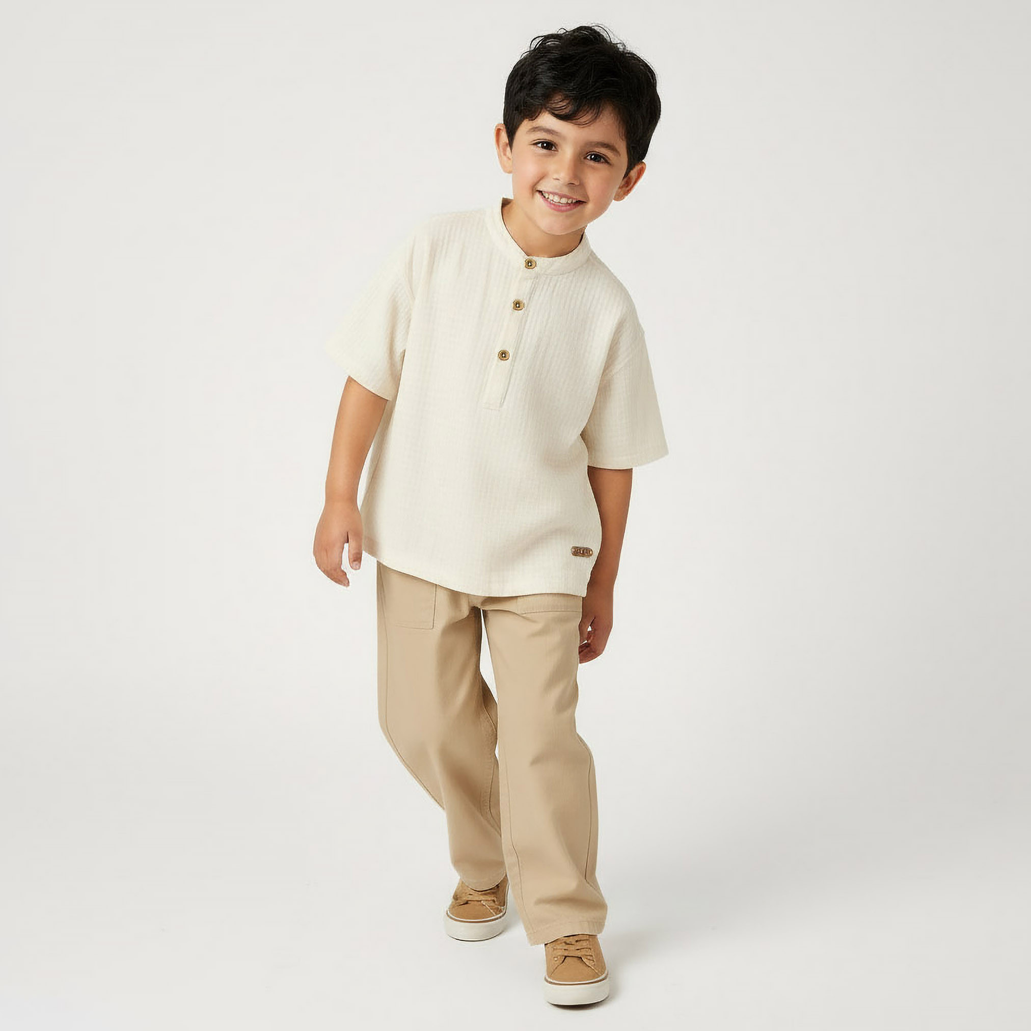 Eligo Collared Short Sleeves T-shirt with Texture-boys-clothing-tshirtsandpolos-image-5