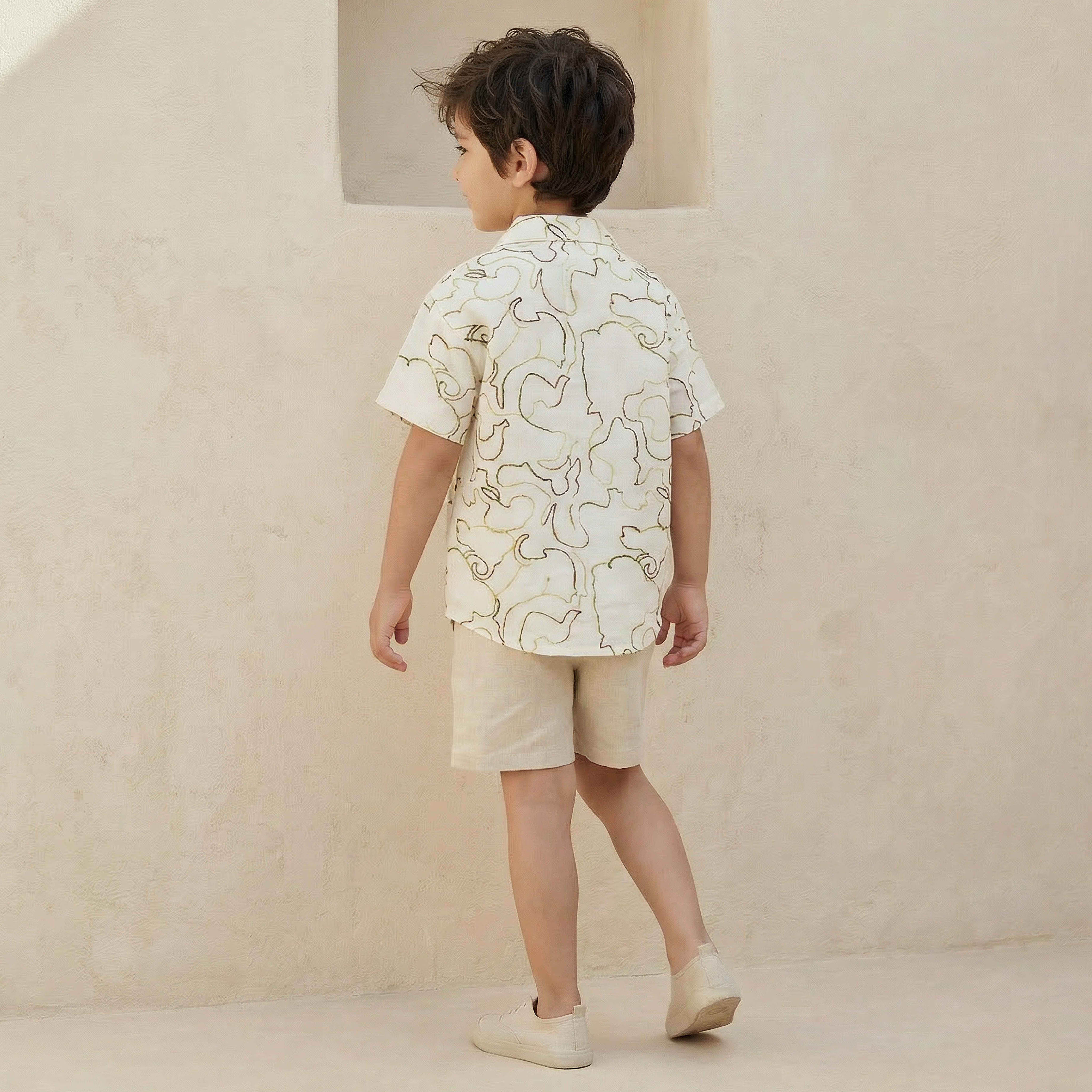 Eligo Short Sleeves Shirt with Floral Embroidery-boys-clothing-shirts-image-3