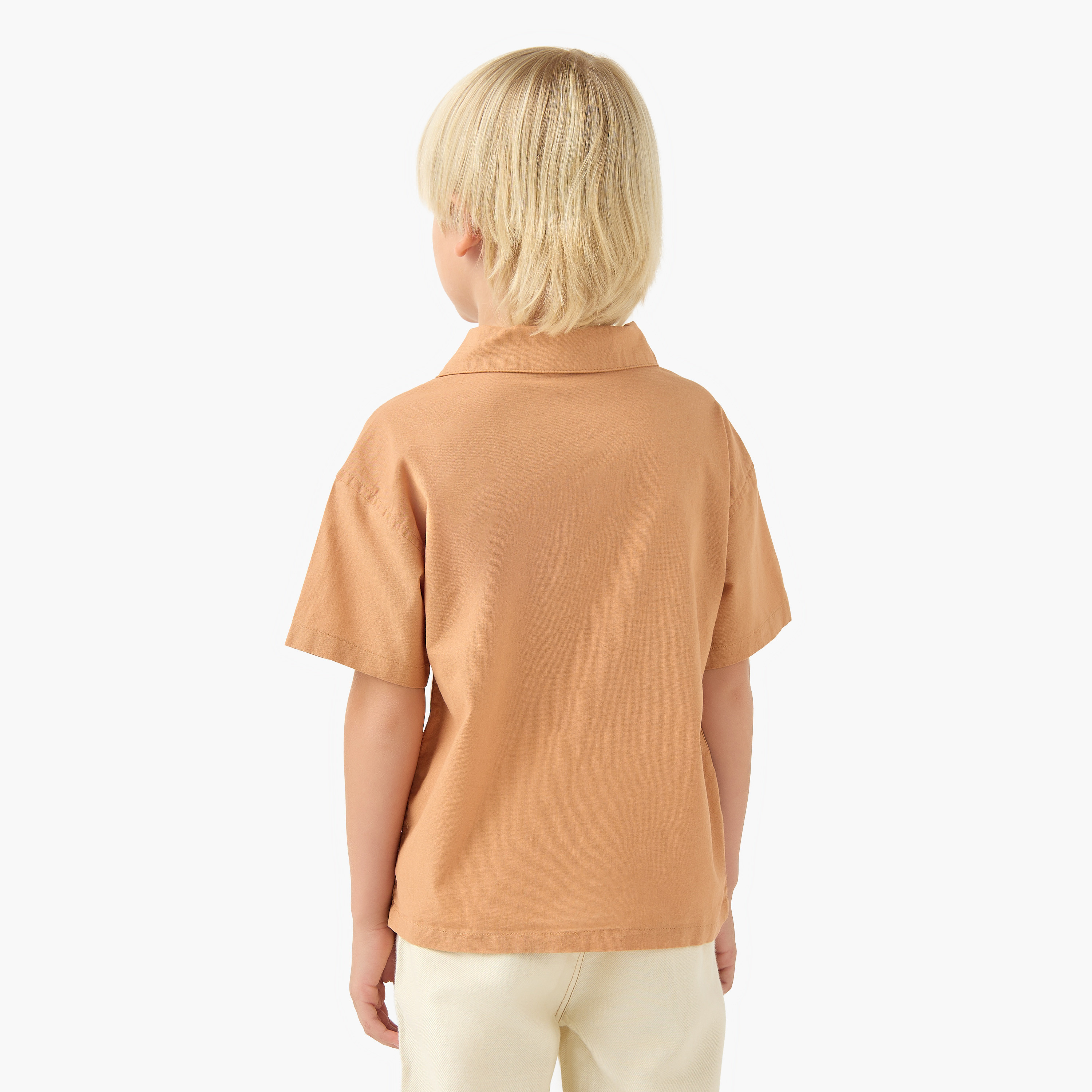 Eligo Short Sleeves Shirt with Floral Embroidery-boys-clothing-shirts-image-3