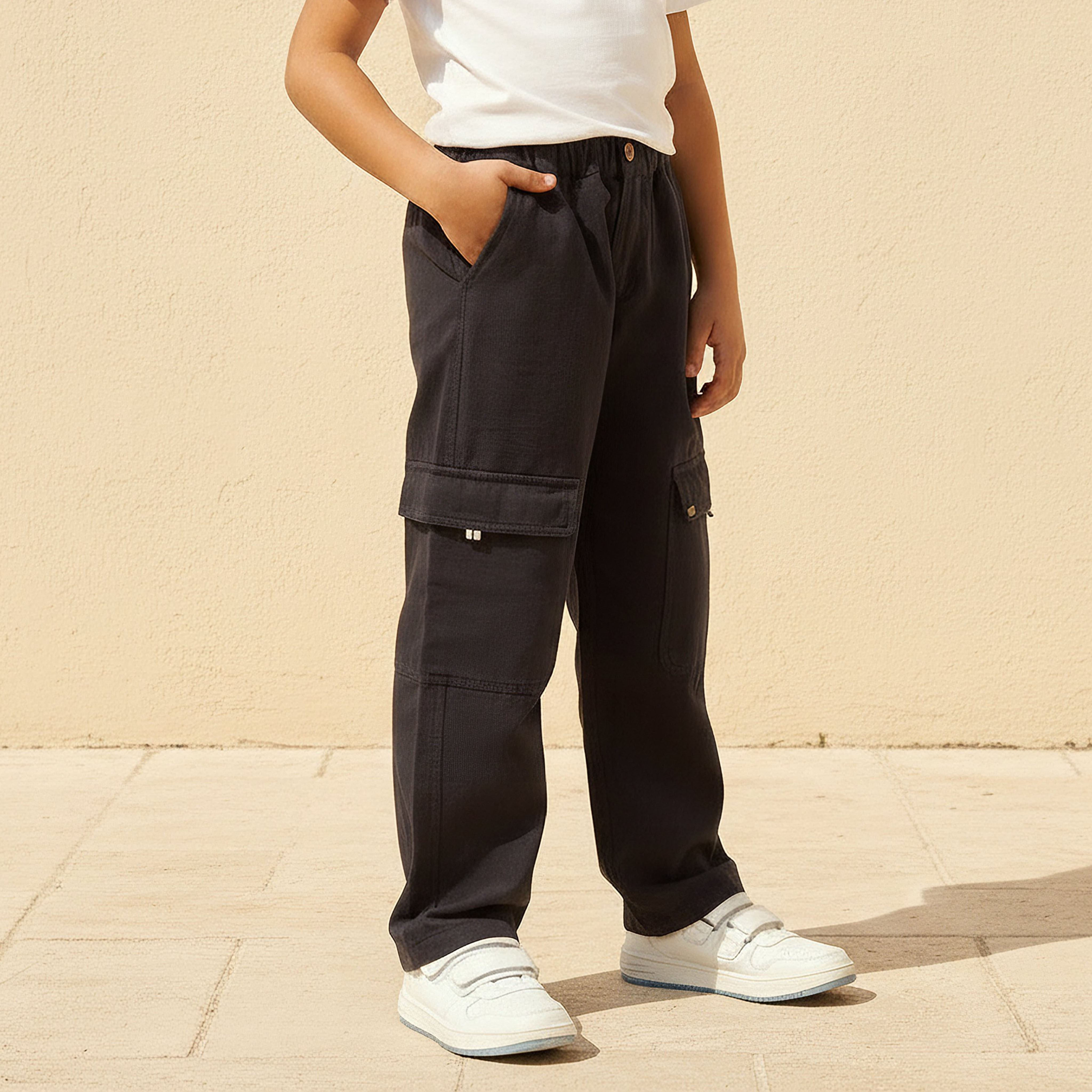 Eligo Trousers with Cargo Pockets, Elastic Waist-boys-clothing-bottoms-trousers-image-1