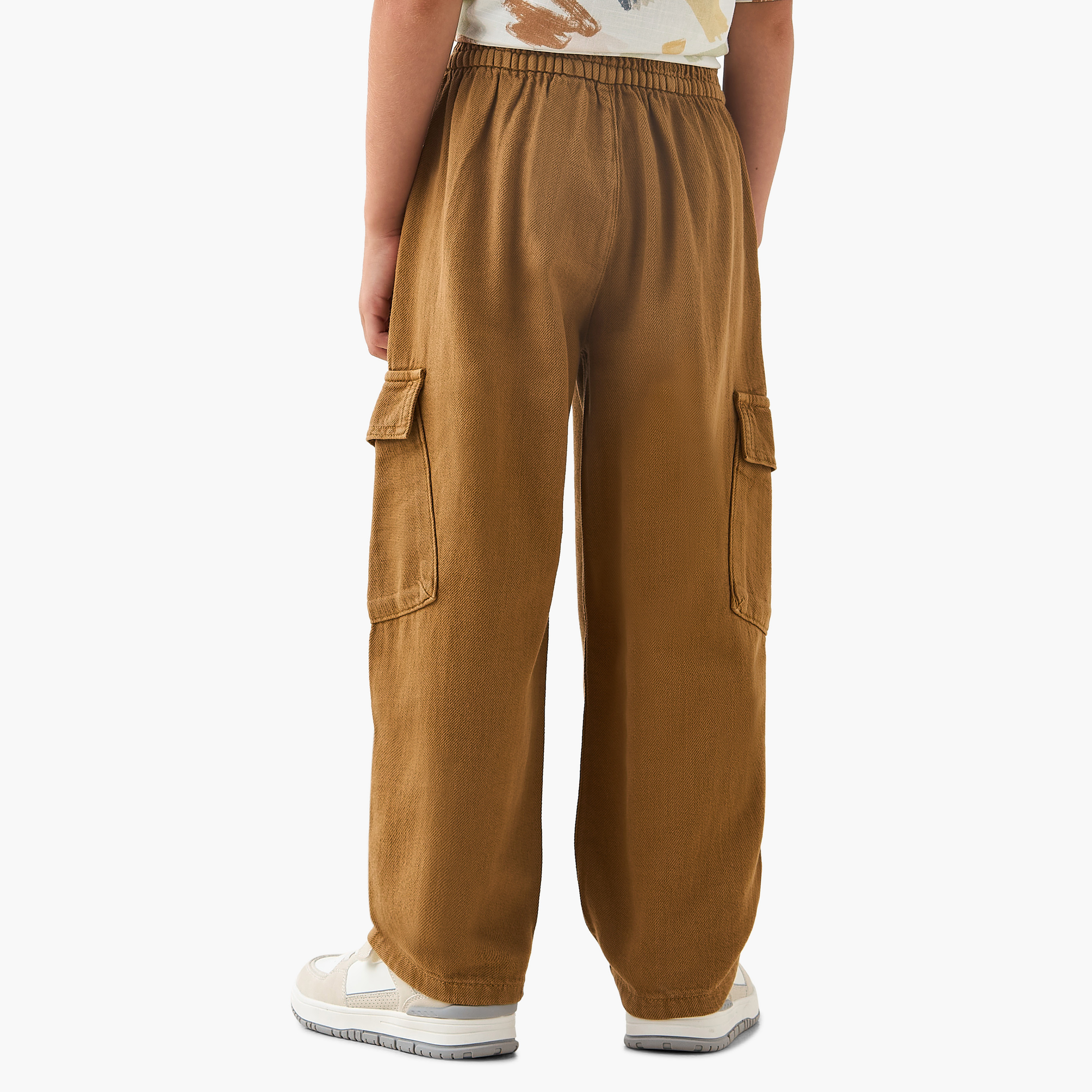 Eligo Regular Fit Trousers with Cargo Pockets. Elastic Waist-boys-clothing-bottoms-trousers-image-3