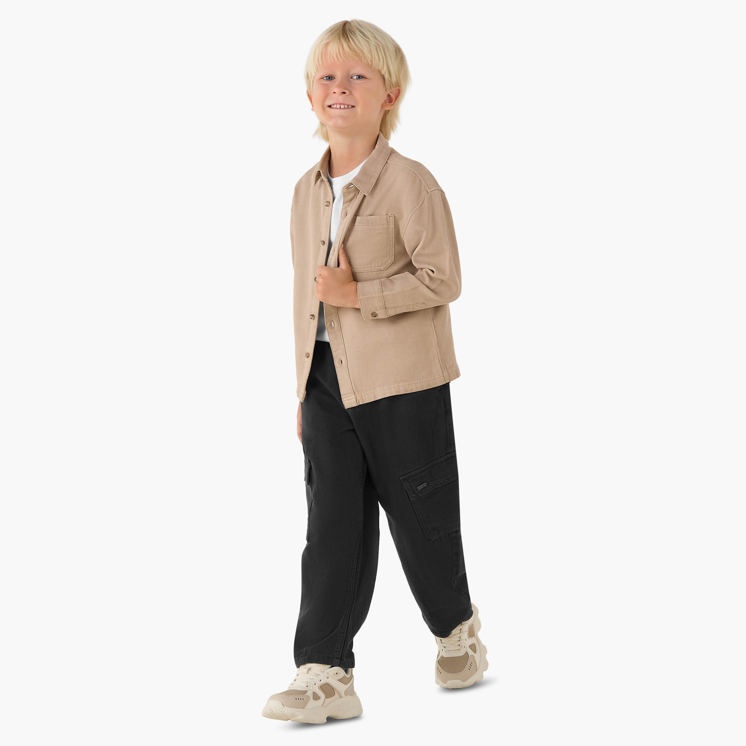 Eligo Regular Fit Trousers with Cargo Pockets. Elastic Waist-boys-clothing-bottoms-trousers-image-2