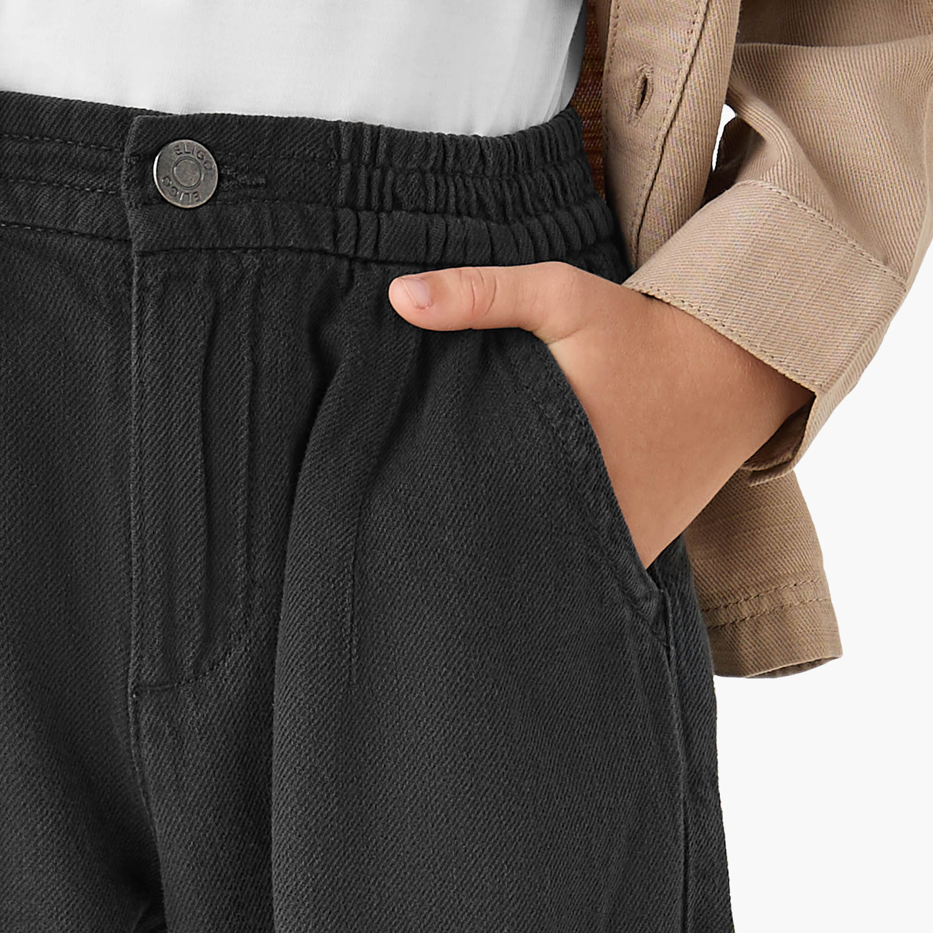 Eligo Regular Fit Trousers with Cargo Pockets. Elastic Waist-boys-clothing-bottoms-trousers-image-4