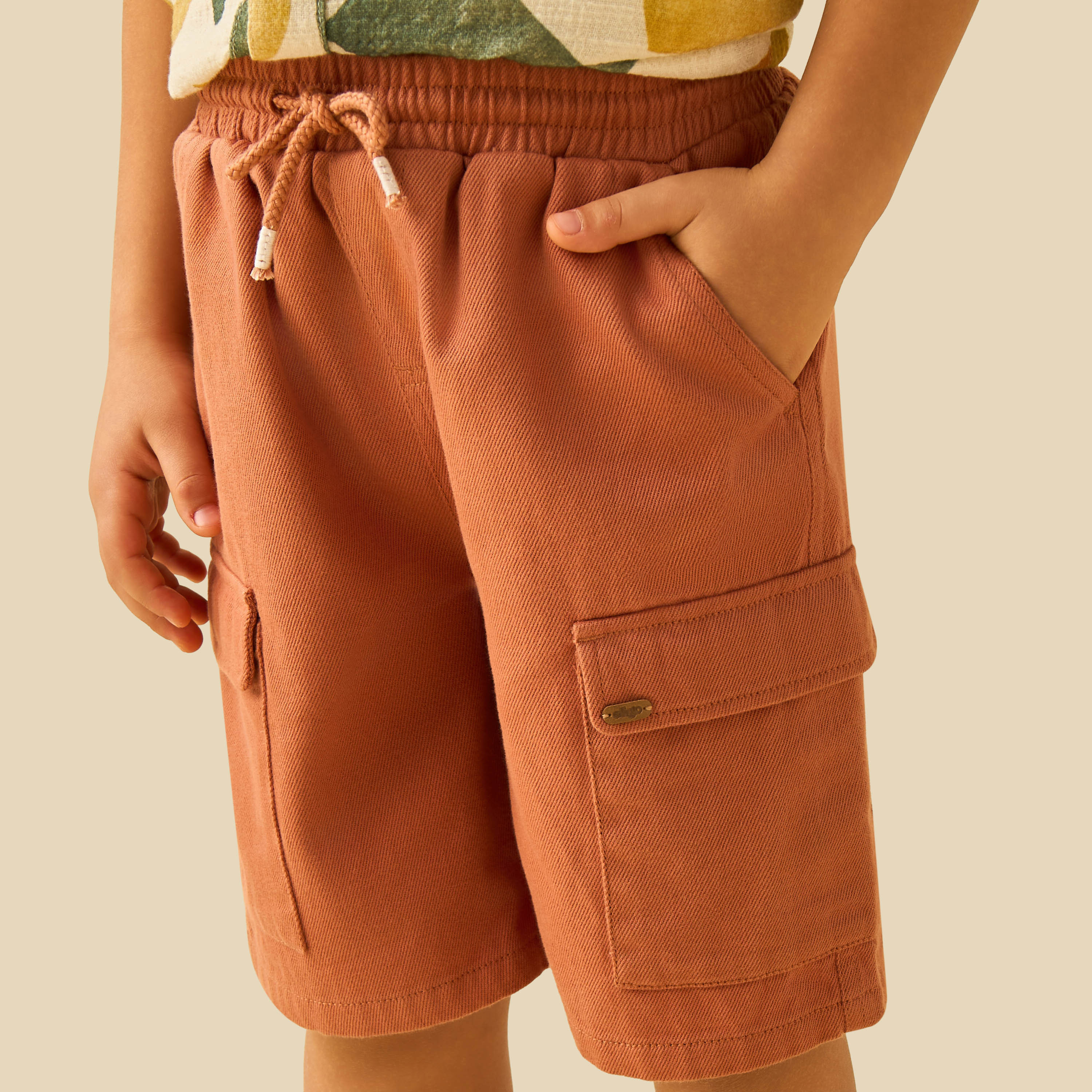 Eligo Drawstring Waist Shorts with Pockets-boys-clothing-bottoms-shorts-image-4