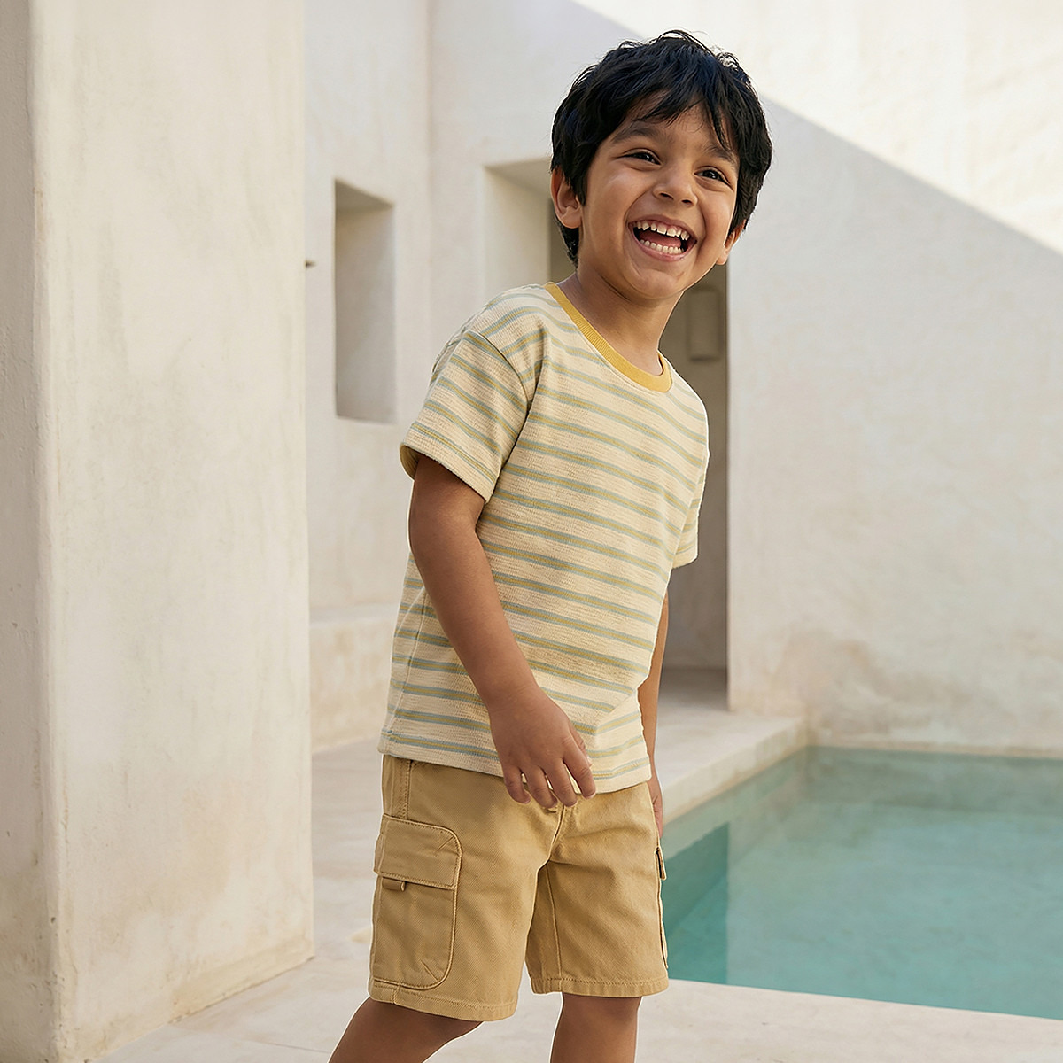 شورت طول الركبة برباط خصر مع جيوب من إليجو-boys-clothing-bottoms-shorts-image-1