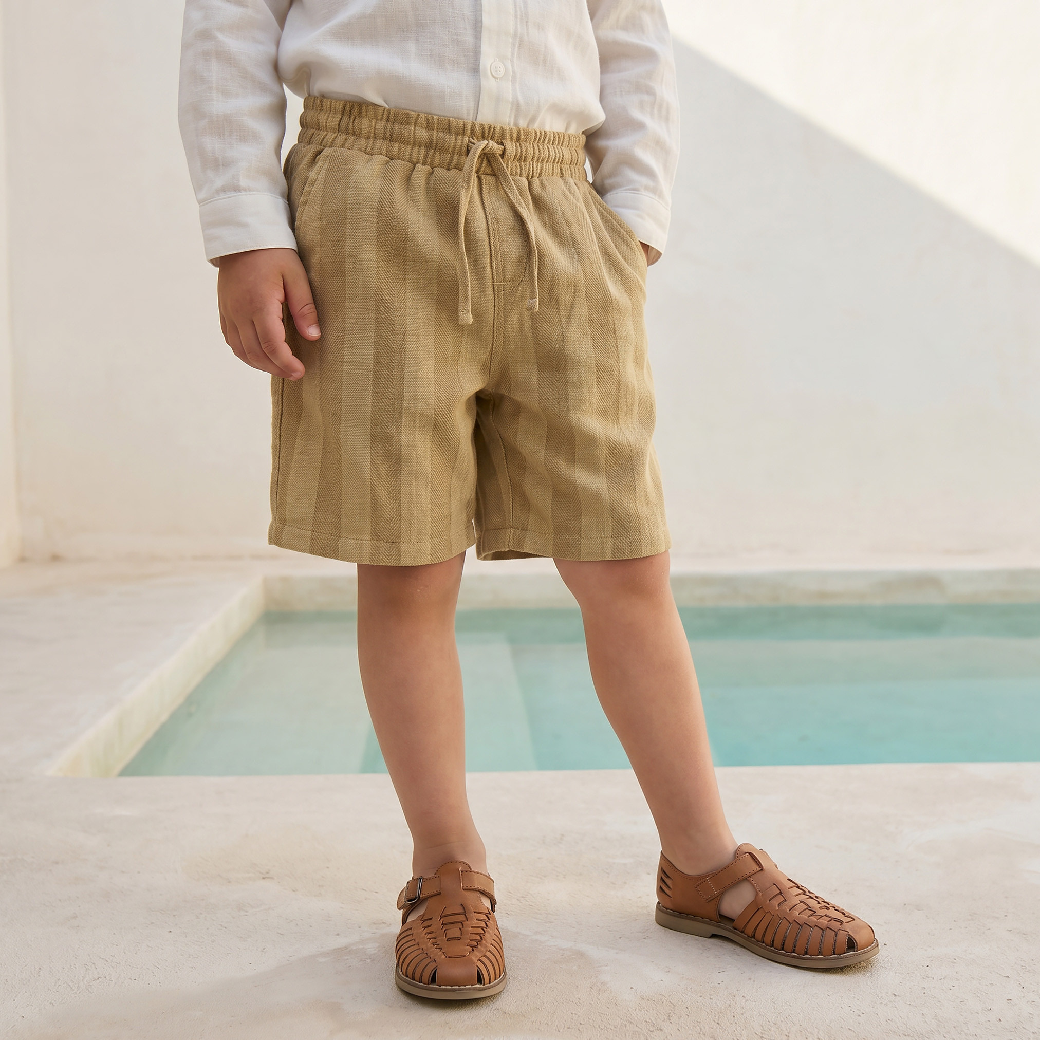 Eligo Knee-Length Elasticated Drawstring Waist Shorts with Pockets-boys-clothing-bottoms-shorts-image-1