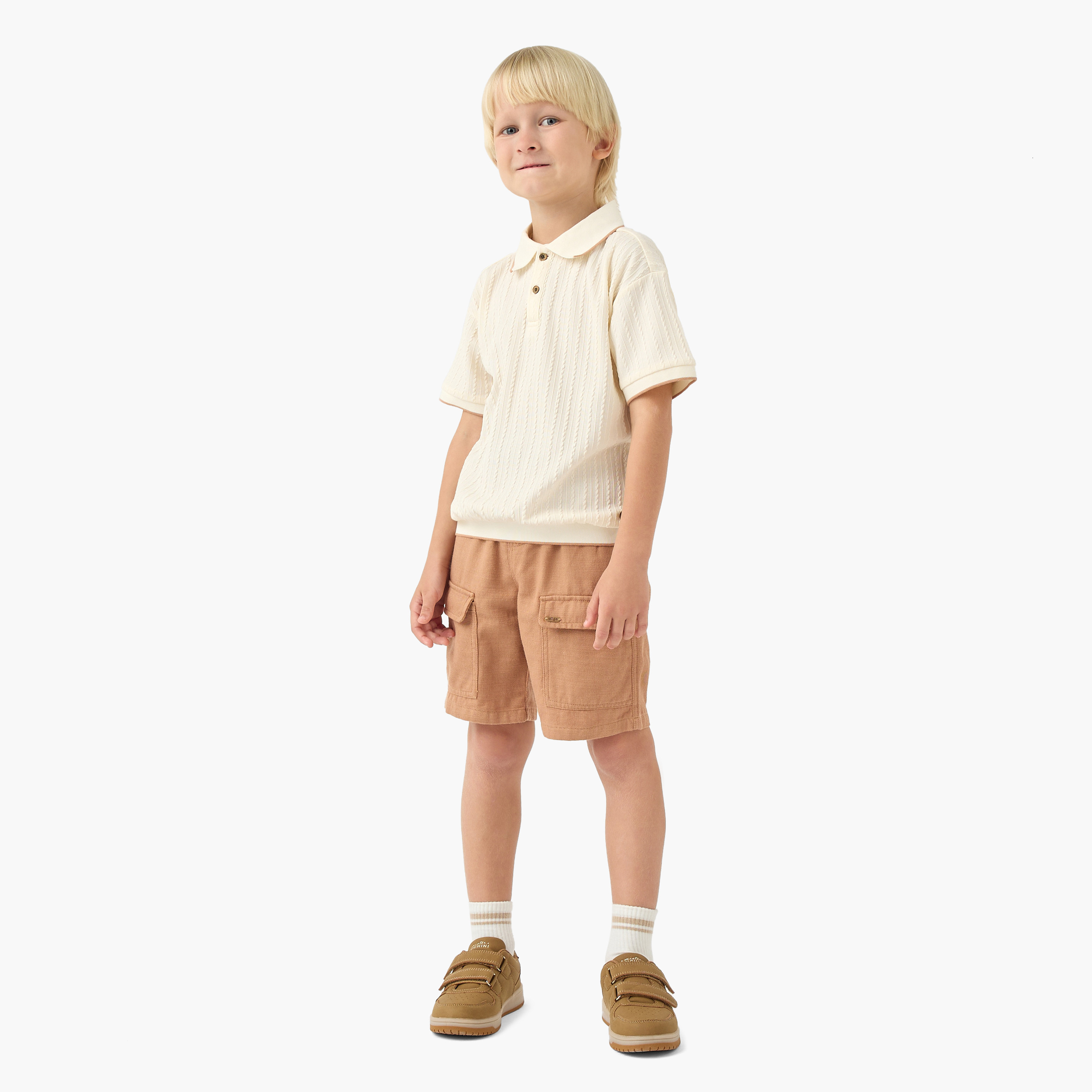 Eligo Drawstring Waist Shorts with Cargo Pockets-boys-clothing-bottoms-shorts-image-2