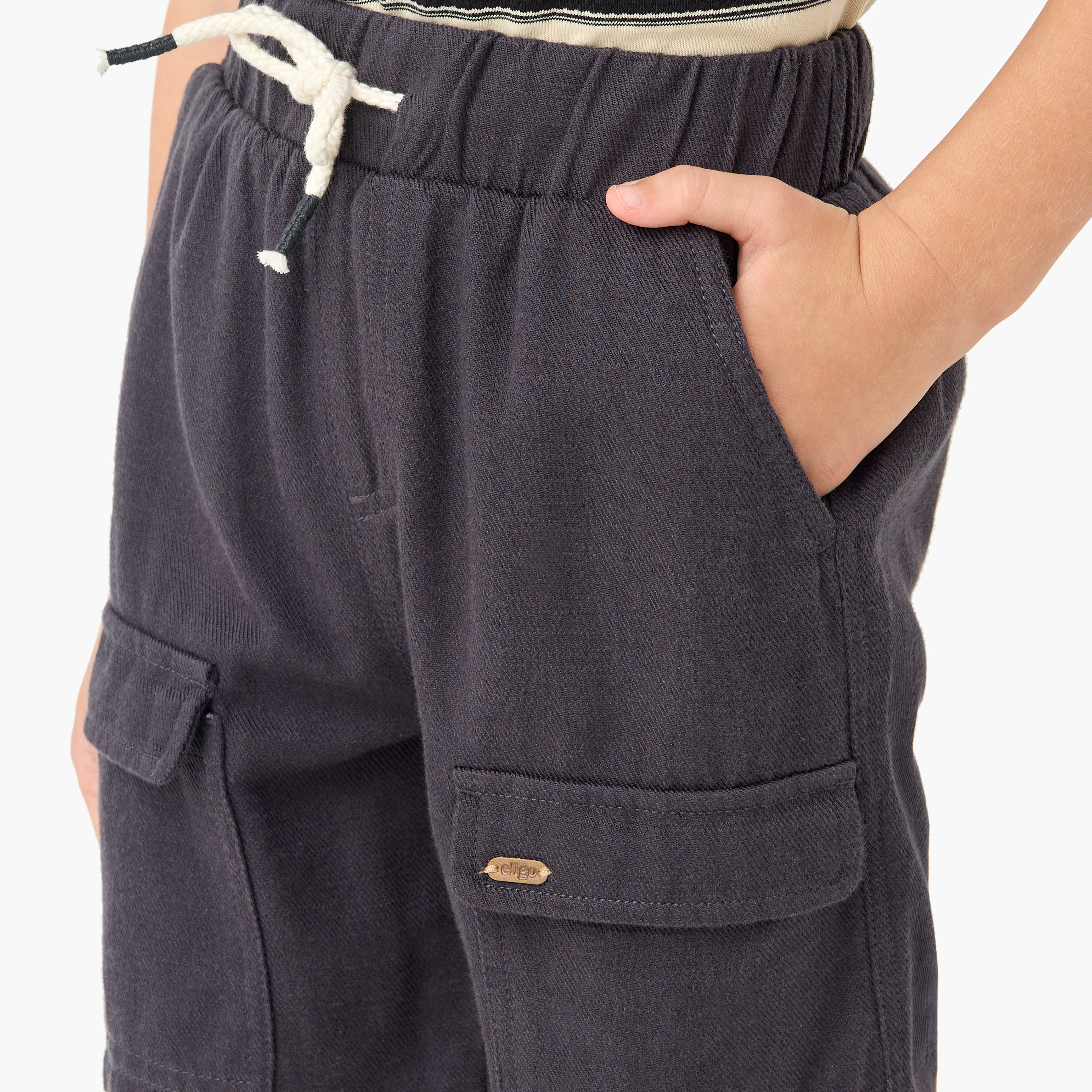 Eligo Drawstring Waist Shorts with Cargo Pockets-boys-clothing-bottoms-shorts-image-4