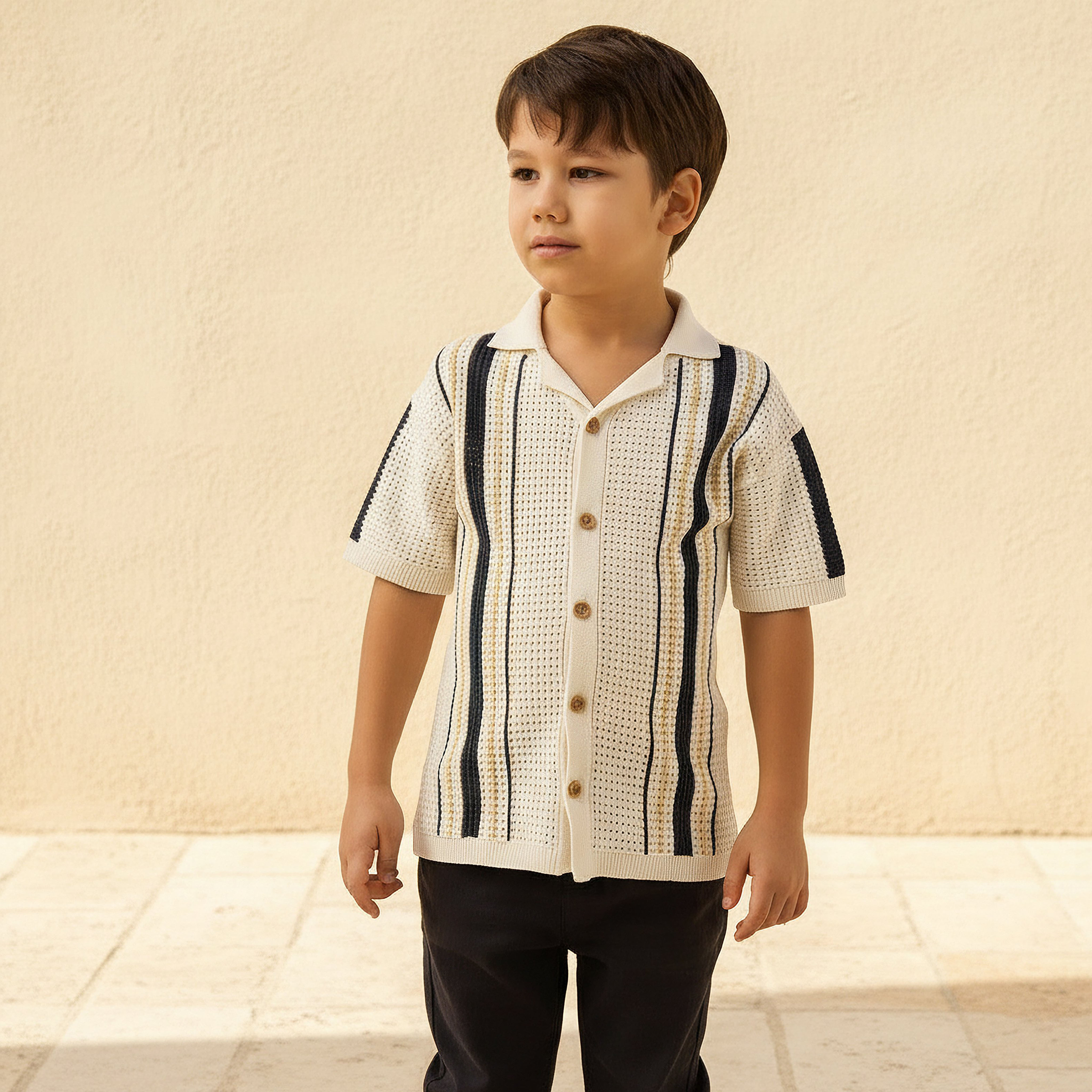 قميص مخطط بارز الملمس بأكمام قصيرة من إليجو-boys-clothing-shirts-image-5