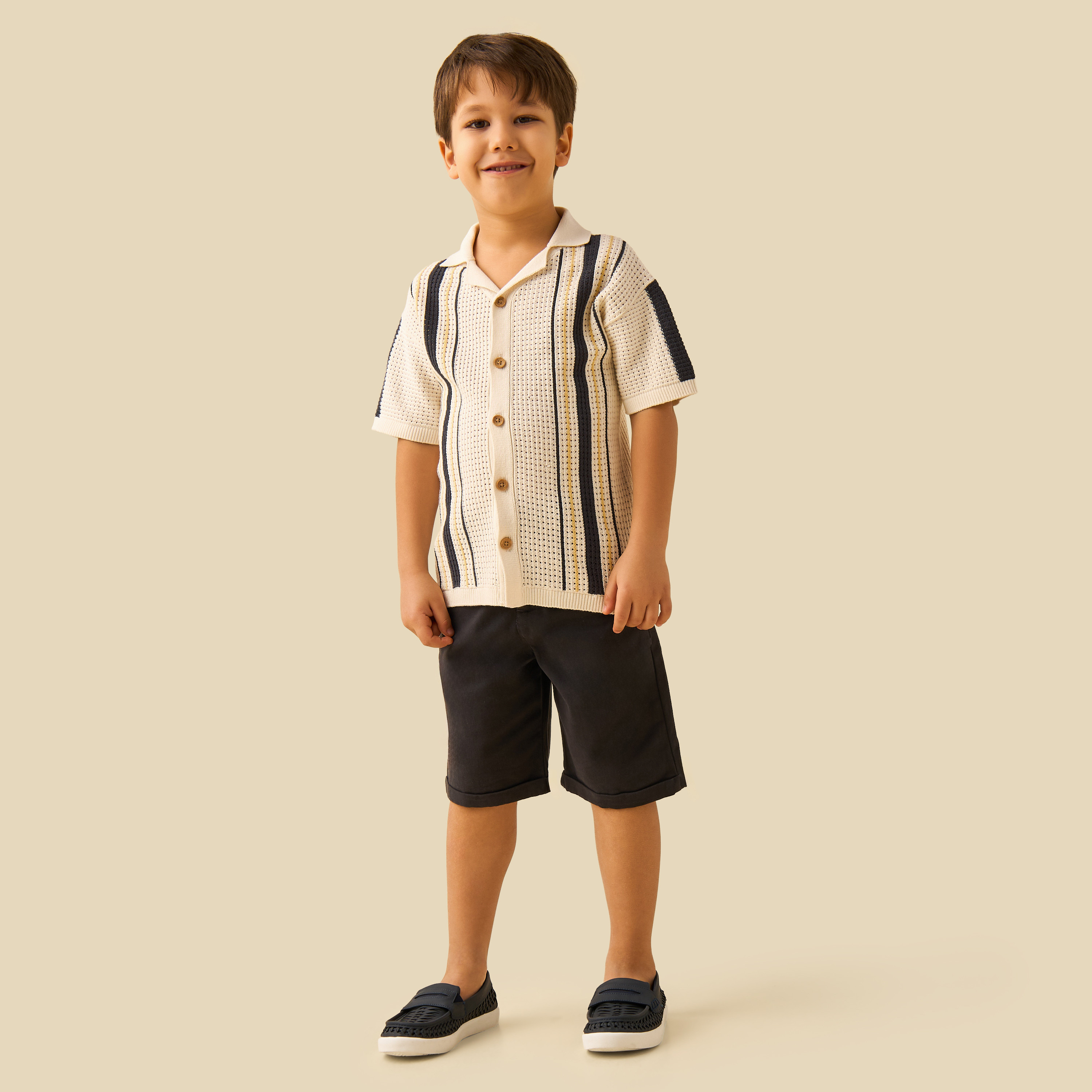 قميص مخطط بارز الملمس بأكمام قصيرة من إليجو-boys-clothing-shirts-image-4