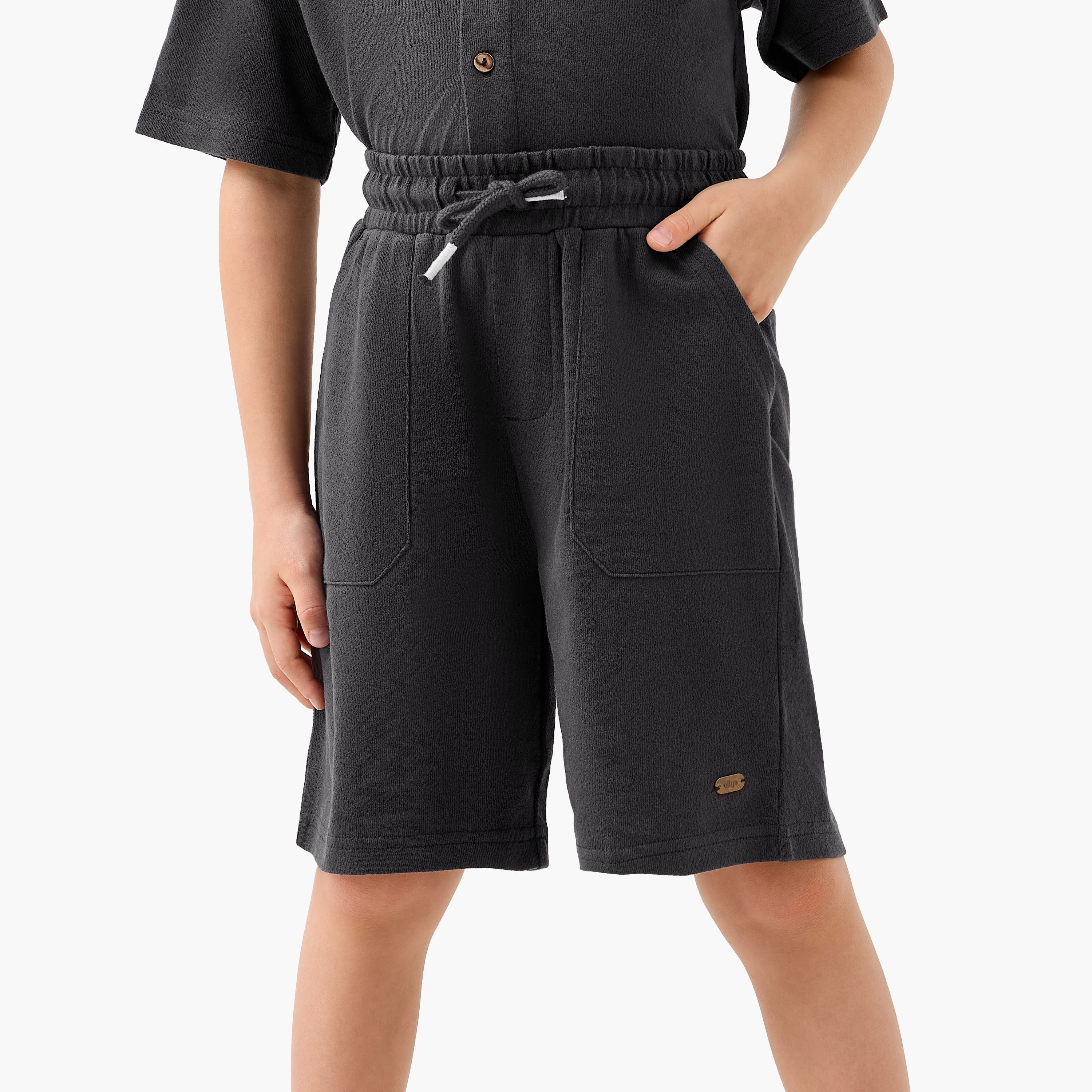 Eligo Boys Shirt and Shorts Set with Embroidery - Cotton - Short Sleeves - Collared Neck-boys-clothing-setsandcoords-image-3