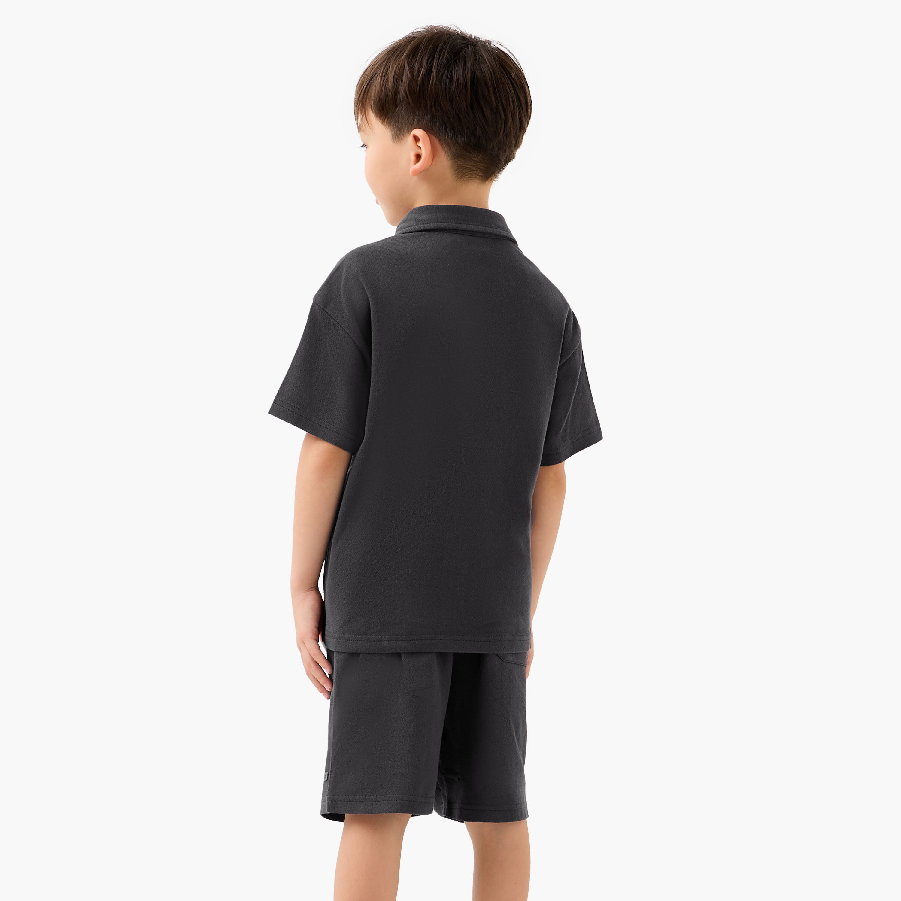 Eligo Boys Shirt and Shorts Set with Embroidery - Cotton - Short Sleeves - Collared Neck-boys-clothing-setsandcoords-image-4