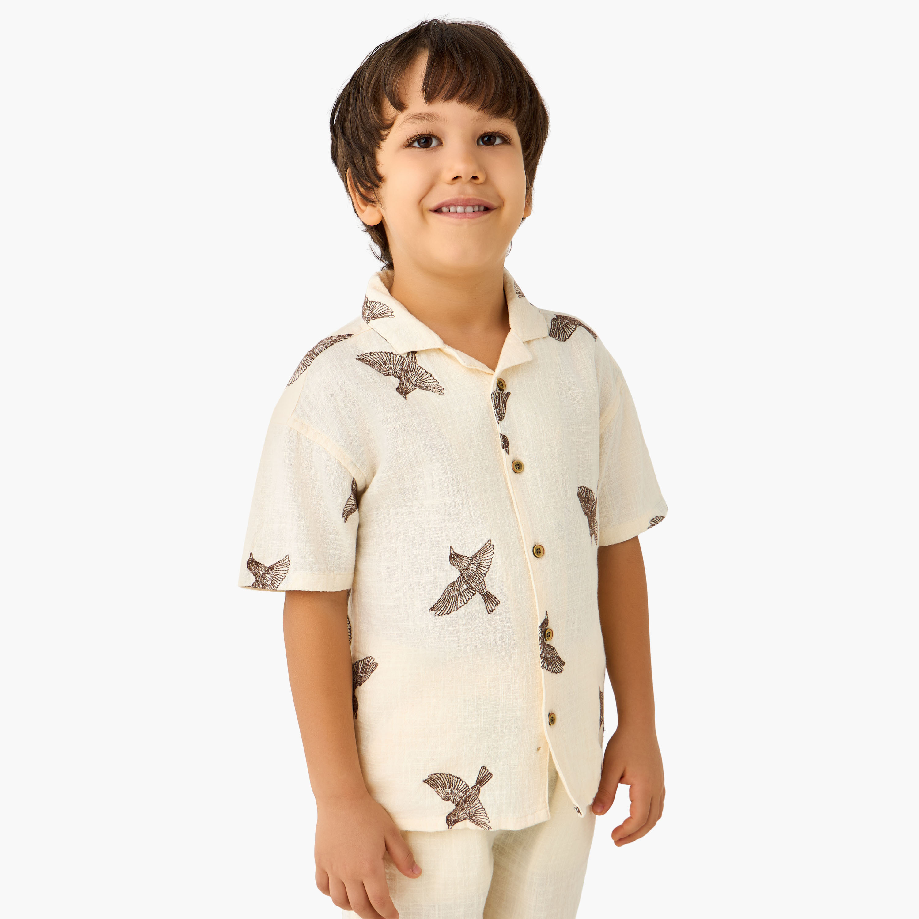 Eligo Collared Neck Short Sleeve Shirt and Shorts Set with Pockets-baby-boys-clothing-setsandcoords-image-2