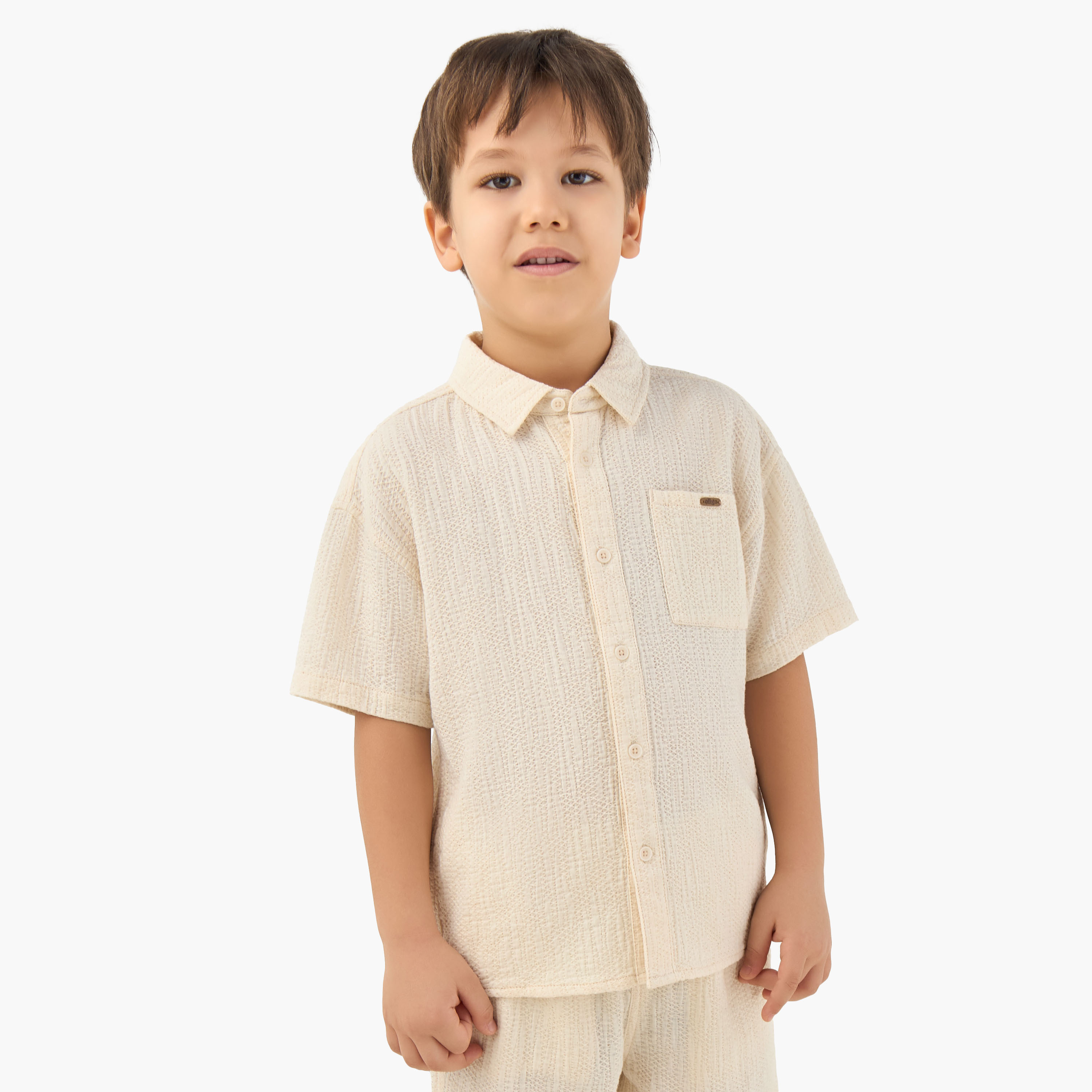 طقم قميص بياقة وأكمام قصيرة وشورت برباط خصر من إليجو-baby-boys-clothing-setsandcoords-image-6