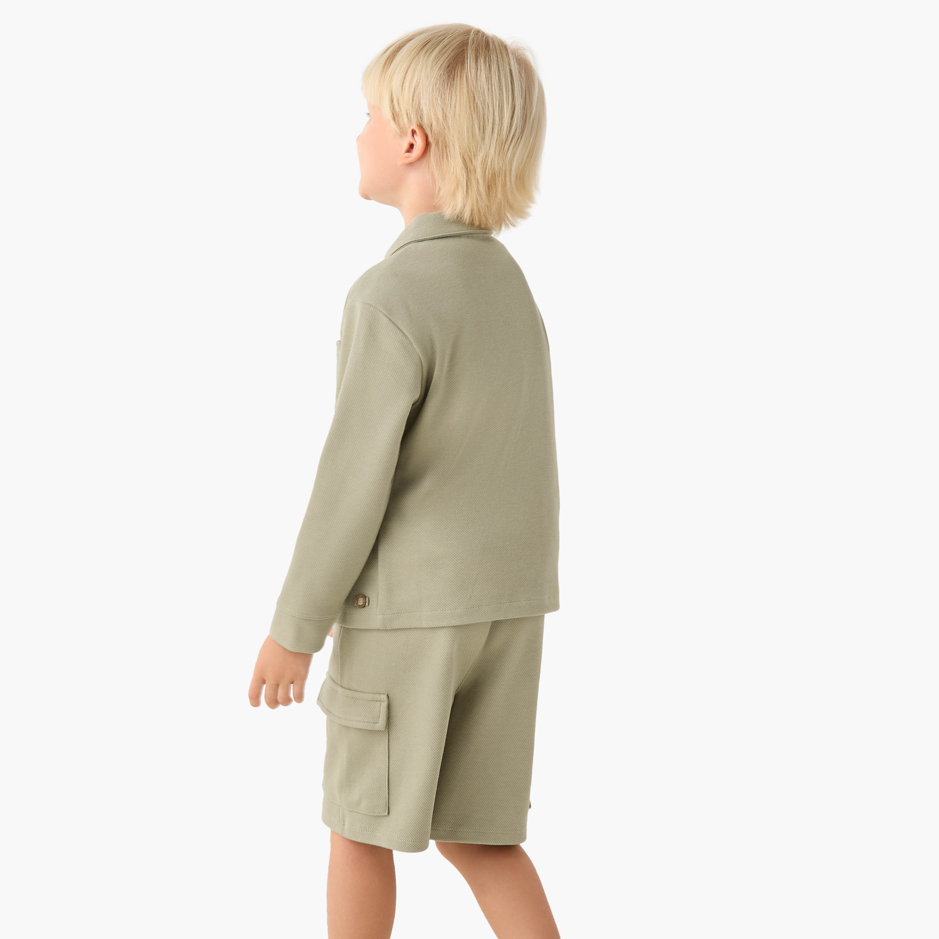 Eligo Collared Long Sleeves Shirt and Shorts Set with Cargo Pockets-boys-clothing-setsandcoords-image-3