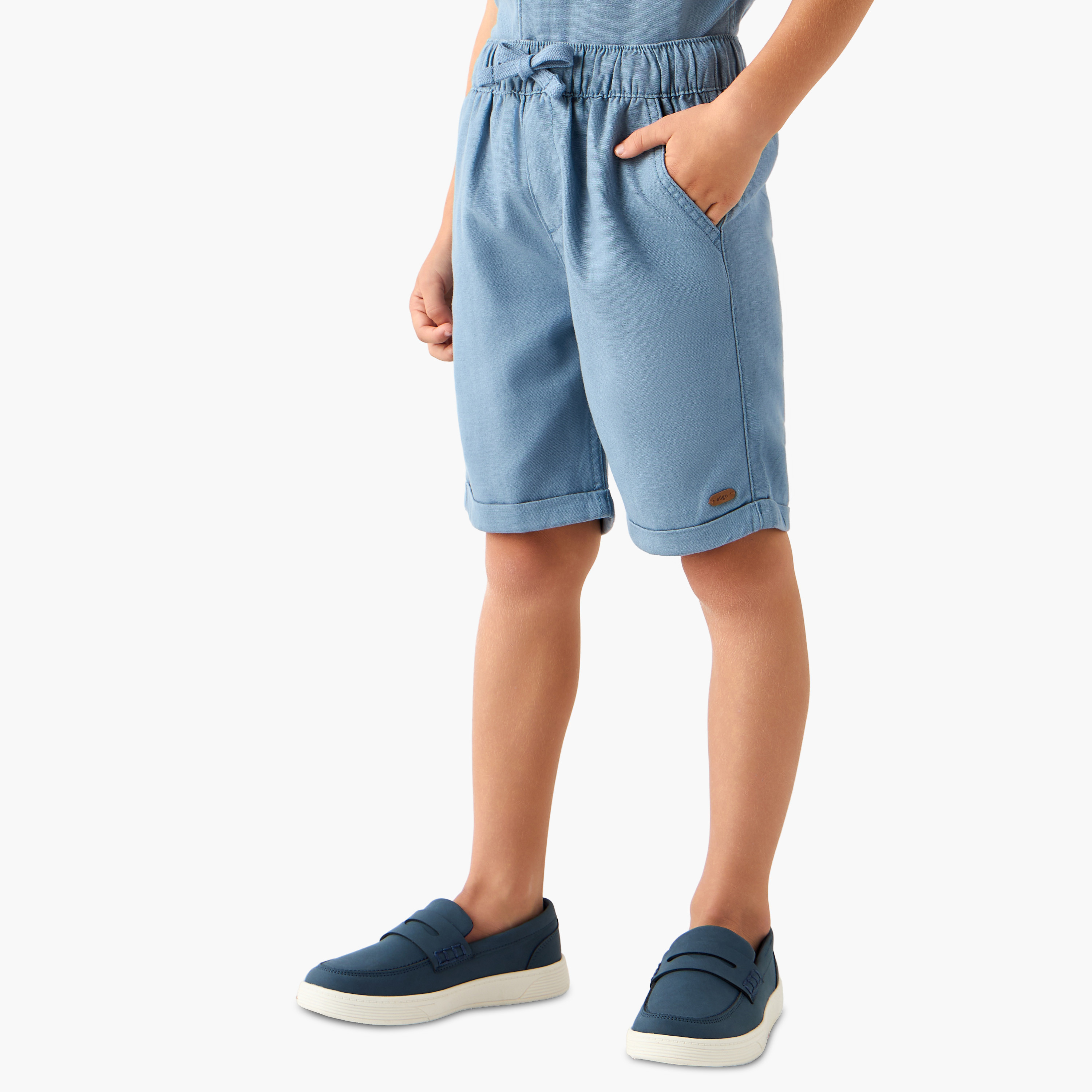 Eligo Collared Short Sleeves Shirt and Shorts Set with Textured Design-boys-clothing-setsandcoords-image-3