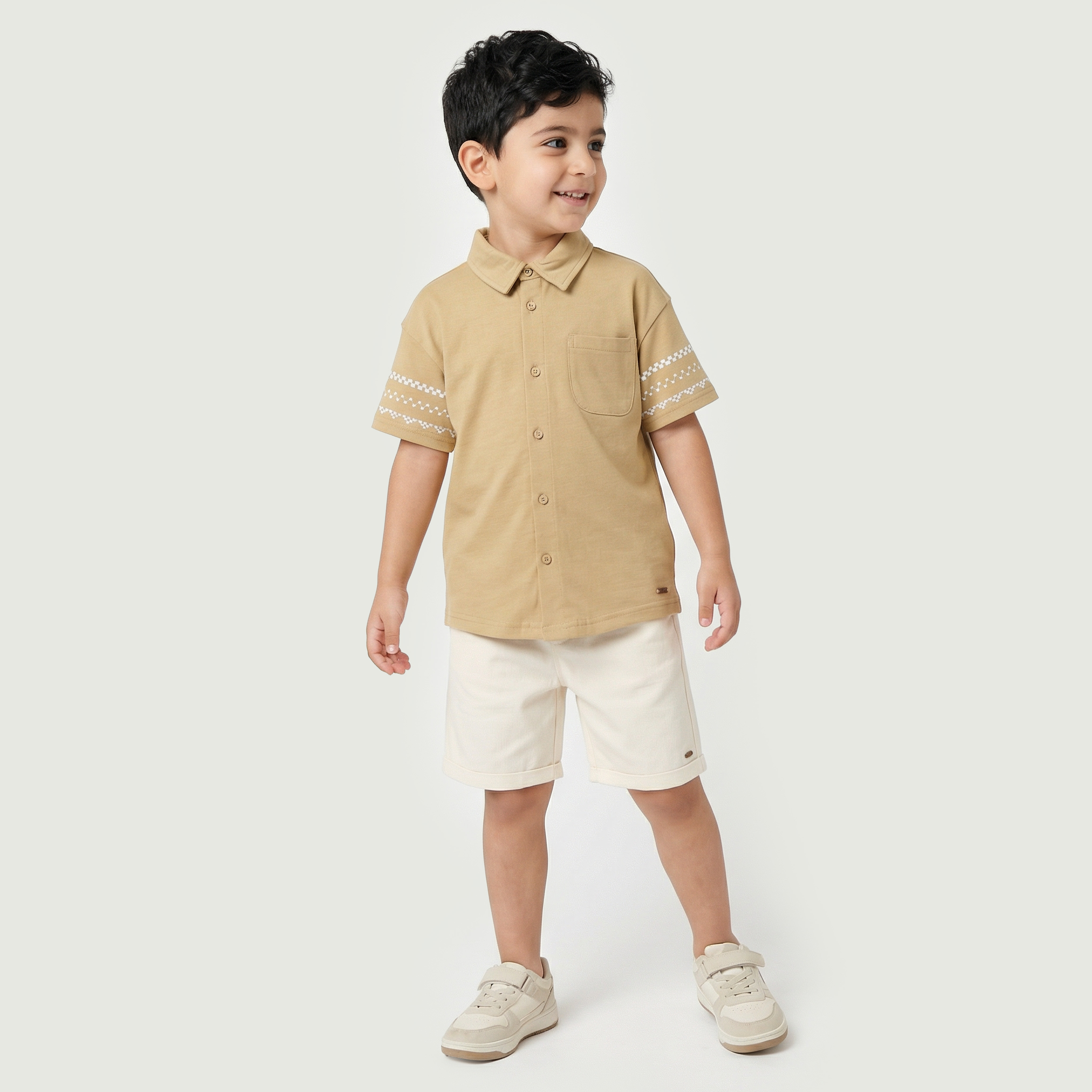 Eligo Collared Short Sleeves Shirt and Shorts Set with Embroidered Design-baby-boys-clothing-setsandcoords-image-1