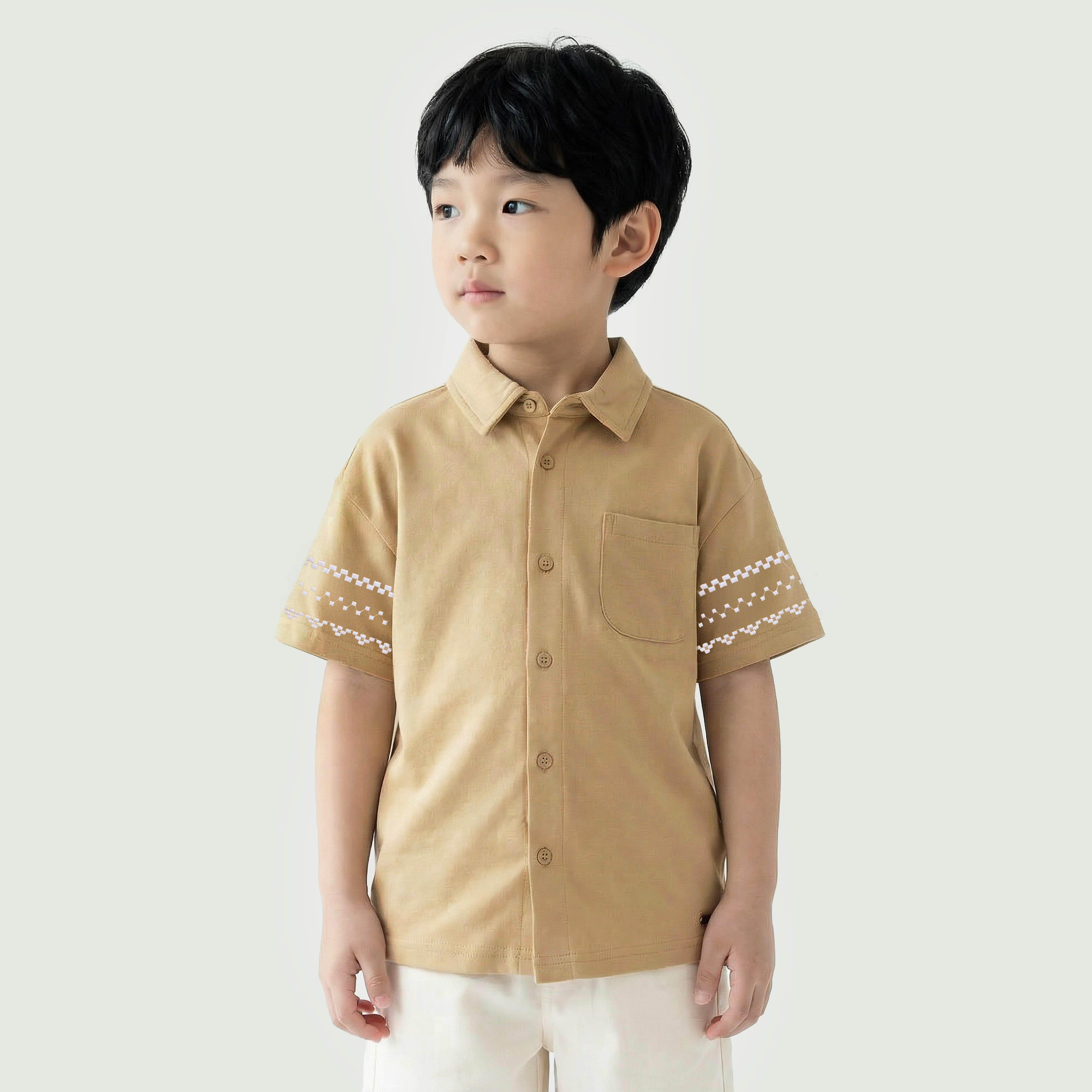 Eligo Collared Short Sleeves Shirt and Shorts Set with Embroidered Design-baby-boys-clothing-setsandcoords-image-2