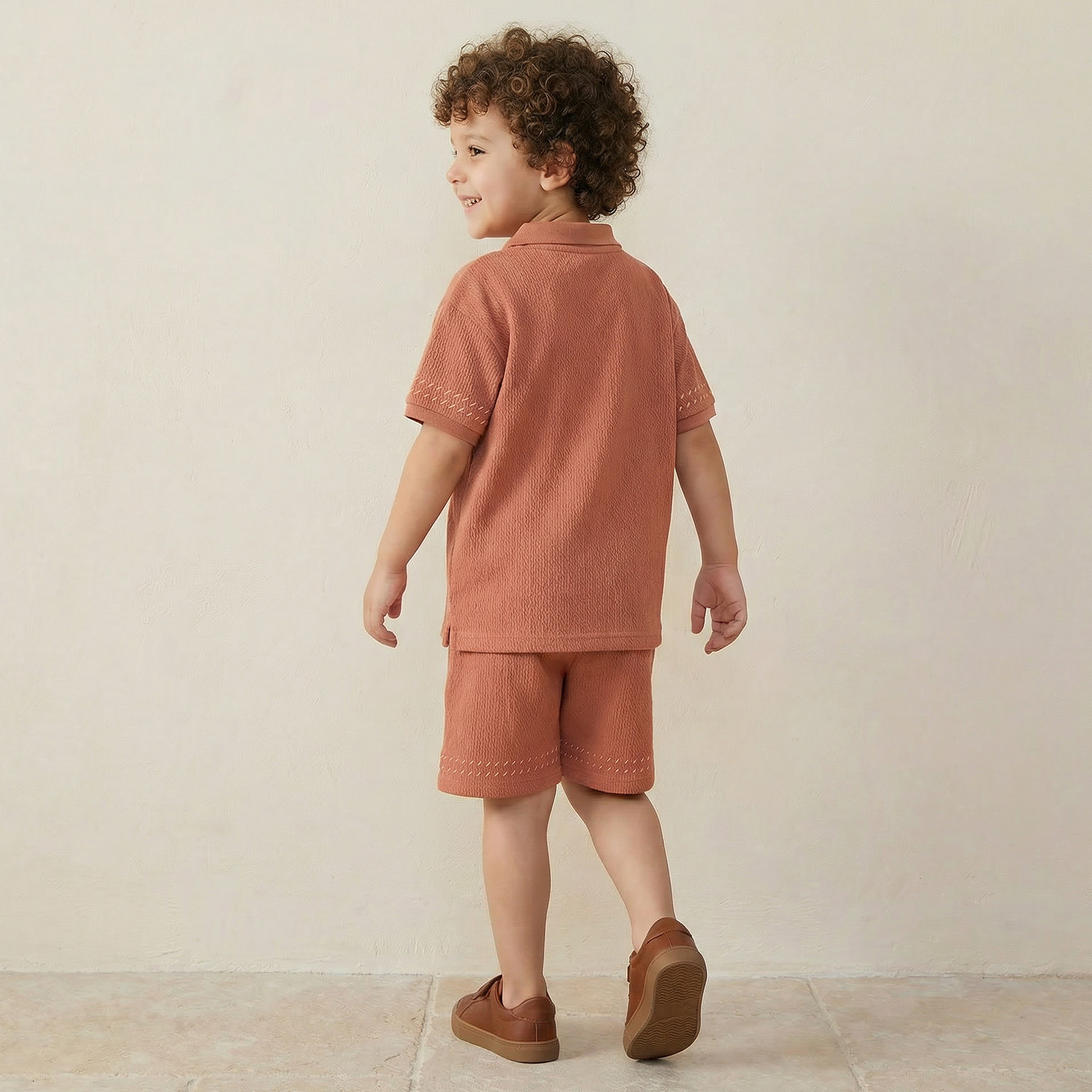 Eligo Collared Short Sleeve Shirt and Shorts Set with Drawstring Closure-baby-boys-clothing-setsandcoords-image-3
