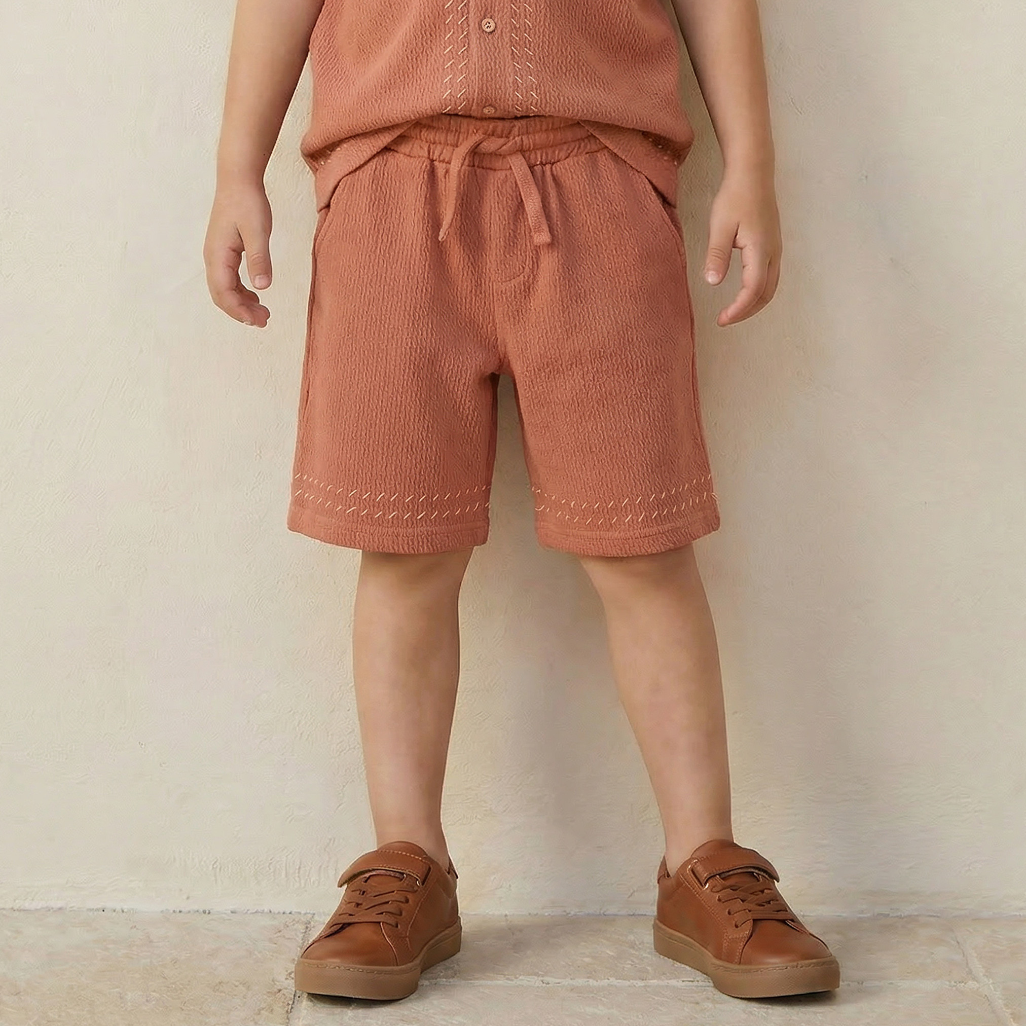 Eligo Collared Short Sleeve Shirt and Shorts Set with Drawstring Closure-baby-boys-clothing-setsandcoords-image-4