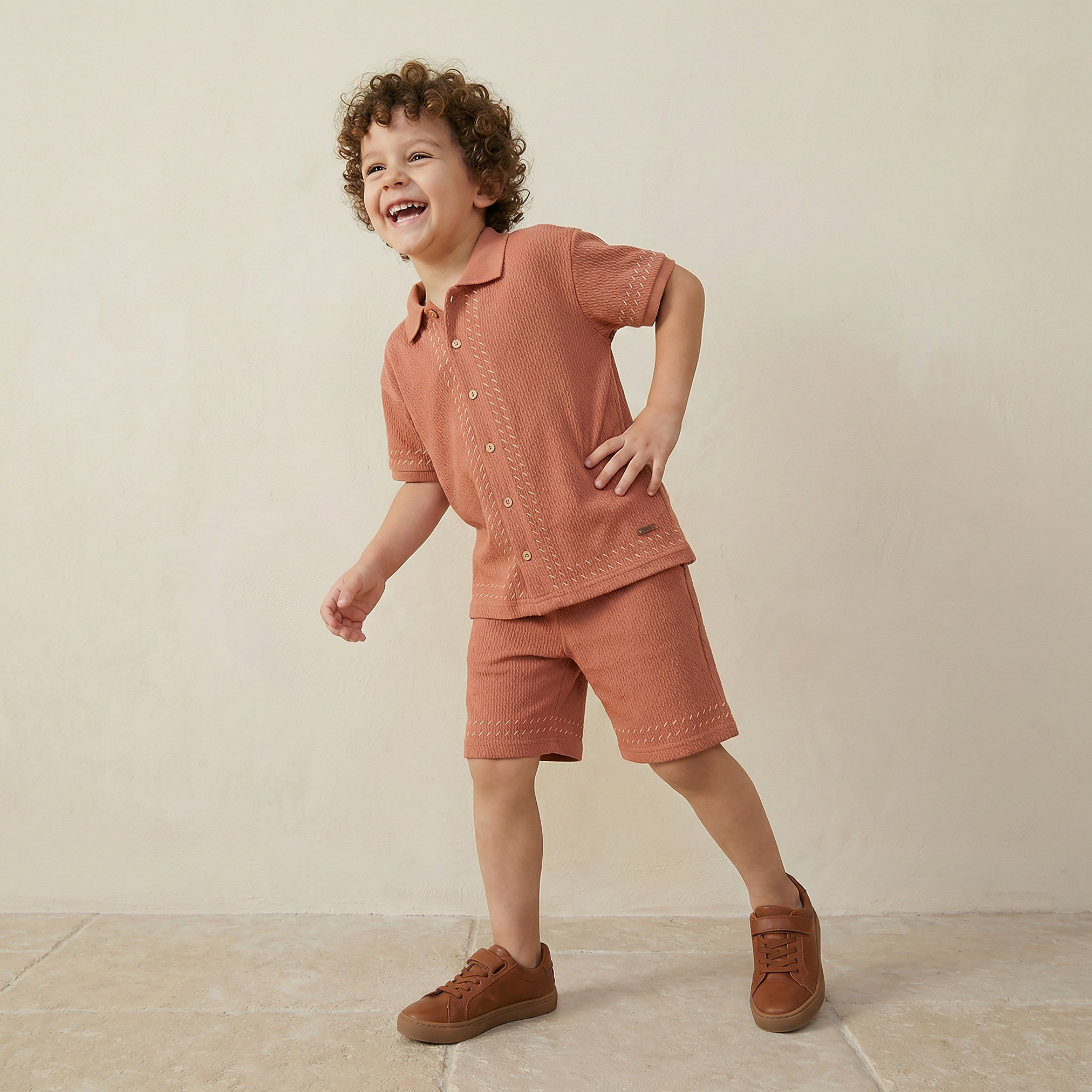 Eligo Collared Short Sleeve Shirt and Shorts Set with Drawstring Closure-baby-boys-clothing-setsandcoords-image-7