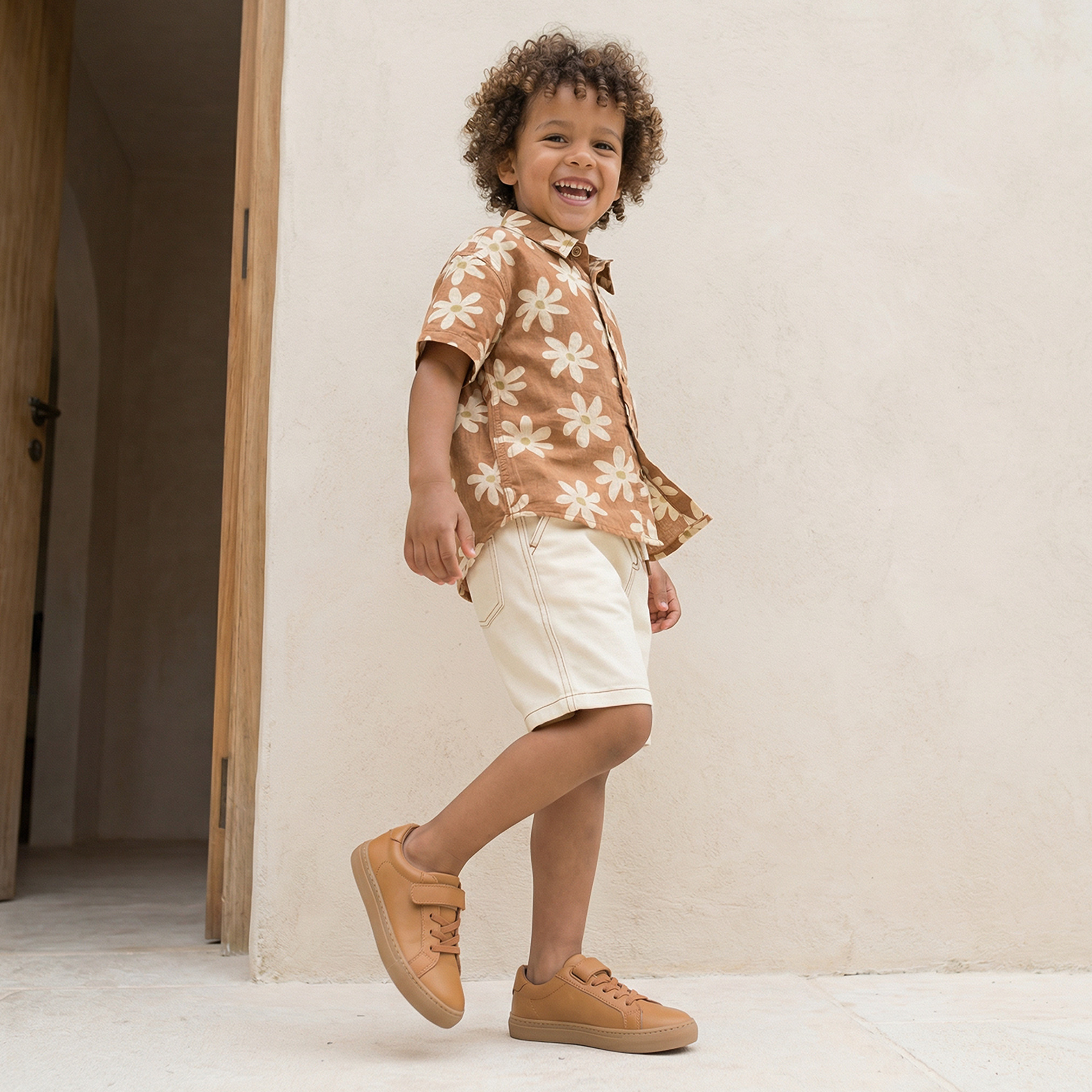 Eligo Collared Short Sleeves Shirt and Shorts Set with Floral Print-boys-clothing-setsandcoords-image-1