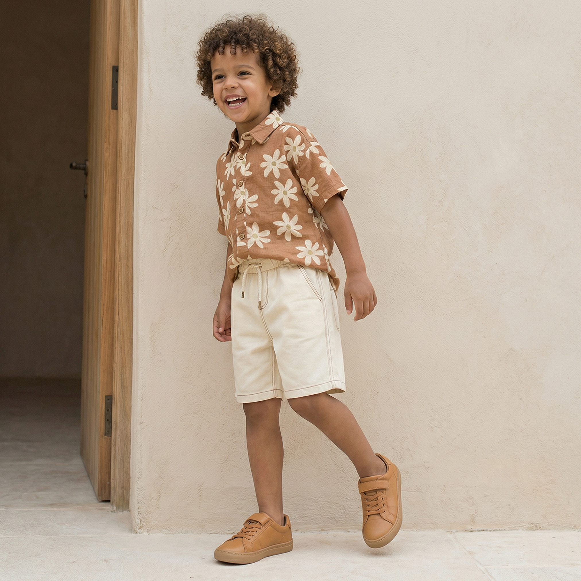 Eligo Collared Short Sleeves Shirt and Shorts Set with Floral Print-boys-clothing-setsandcoords-image-7
