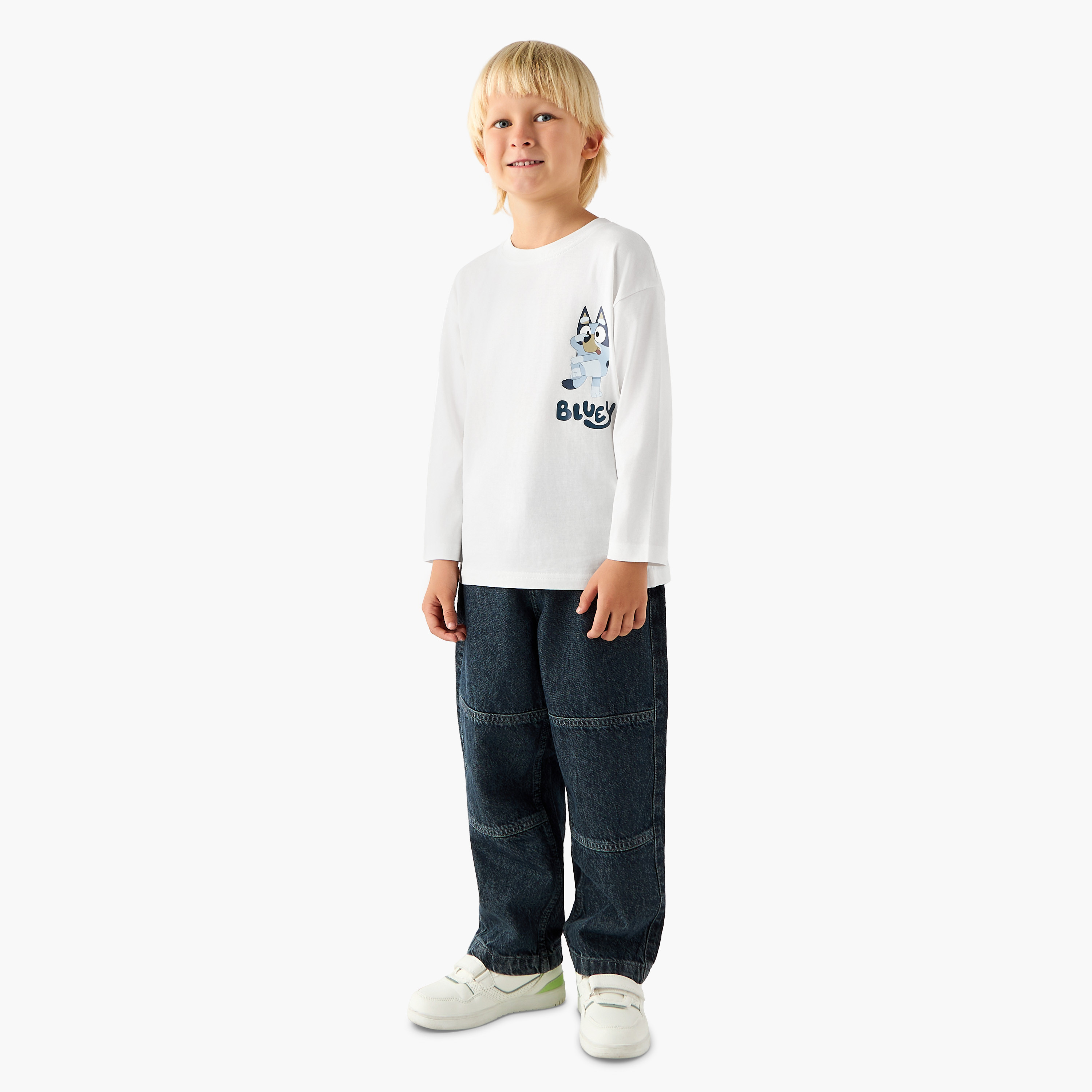 Juniors Mid-Rise Loose Fit Jeans with Panelled Design-baby-boys-clothing-bottoms-jeans-image-2