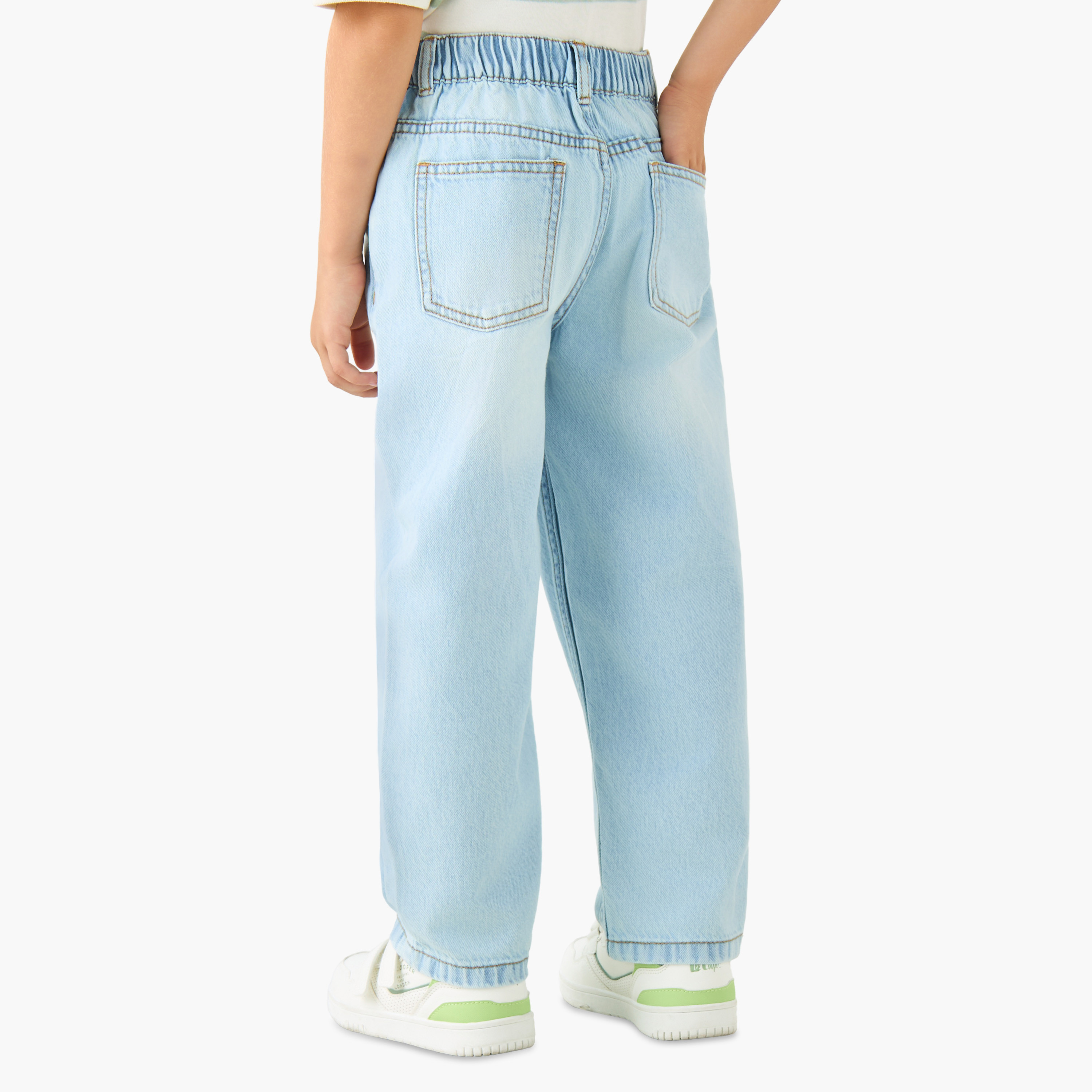 Juniors Elasticated Waist Jeans with Pockets-baby-boys-clothing-bottoms-jeans-image-3