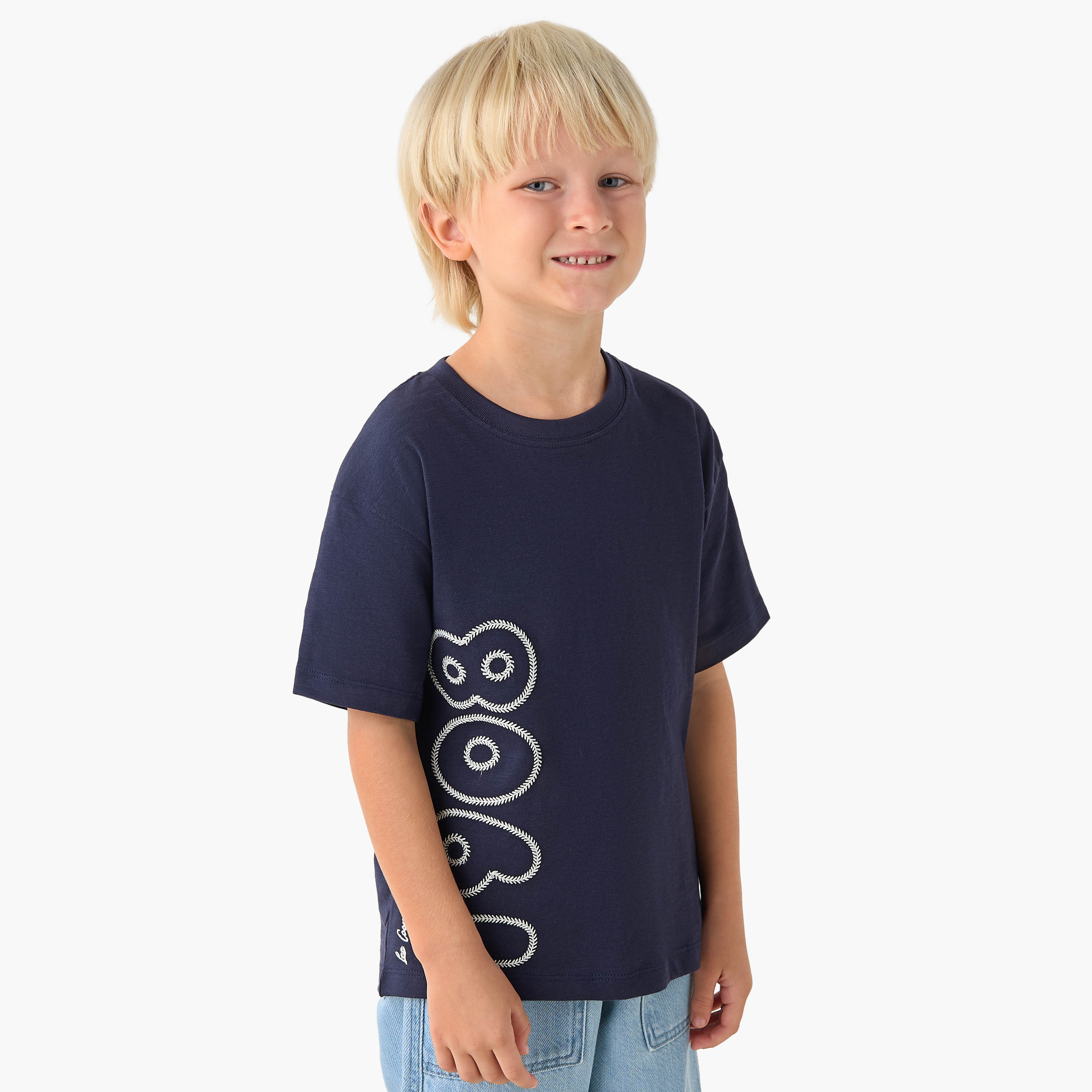 Lee Cooper Crew Neck Short Sleeves T-shirt with Embroidery-boys-clothing-tshirtsandpolos-image-1