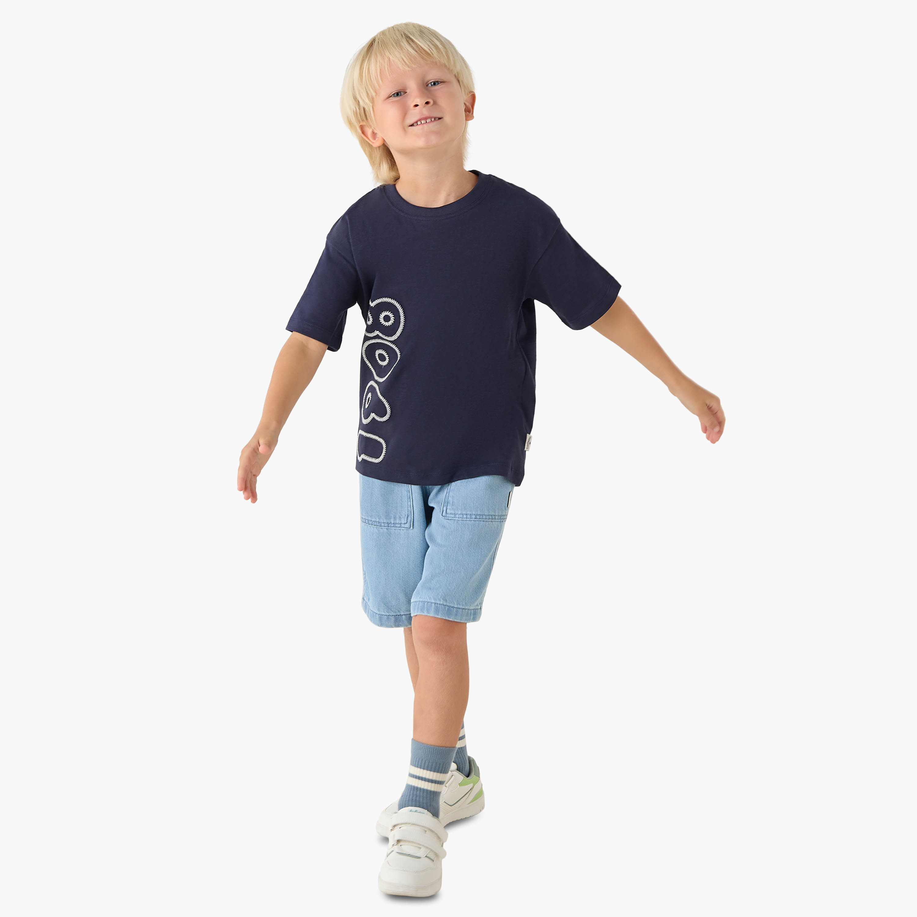 Lee Cooper Crew Neck Short Sleeves T-shirt with Embroidery-boys-clothing-tshirtsandpolos-image-2