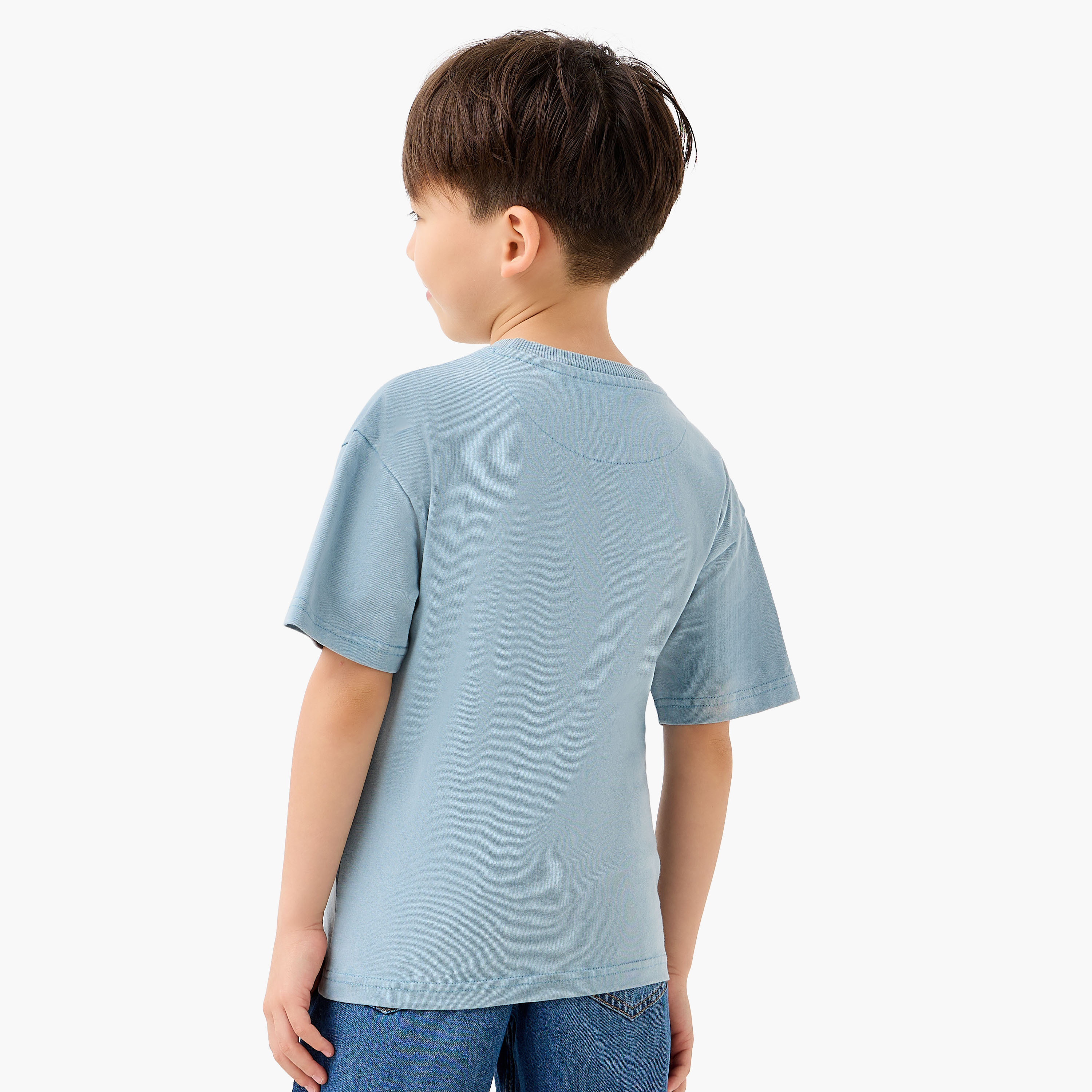 تيشيرت قطن بياقة ضيقة وأكمام قصيرة وطبعات جرافيك للأولاد من لي كوبر-boys-clothing-tshirtsandpolos-image-3