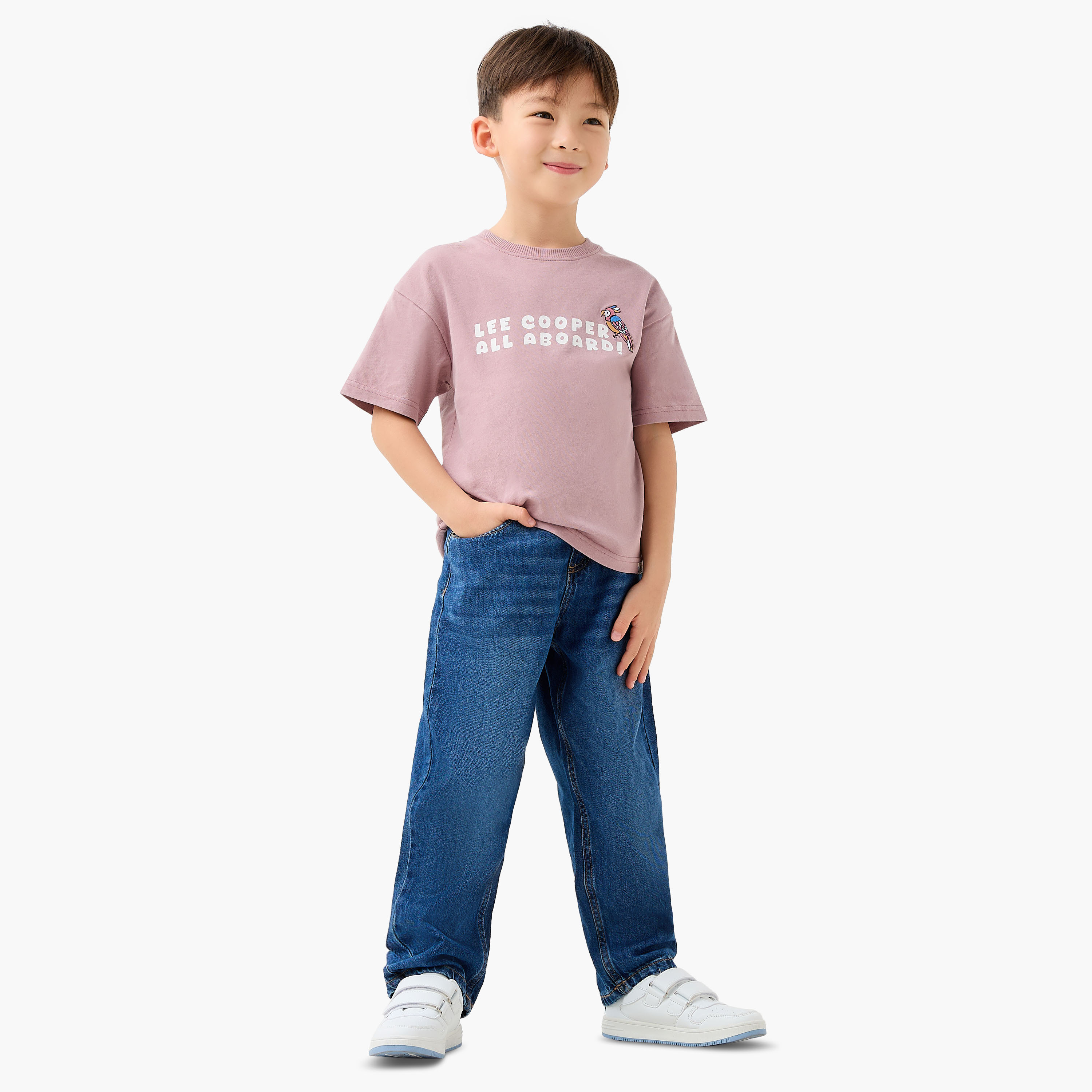 Lee Cooper Boys Crew Neck T-shirt with Graphic Print - Cotton - Short Sleeves-boys-clothing-tshirtsandpolos-image-2