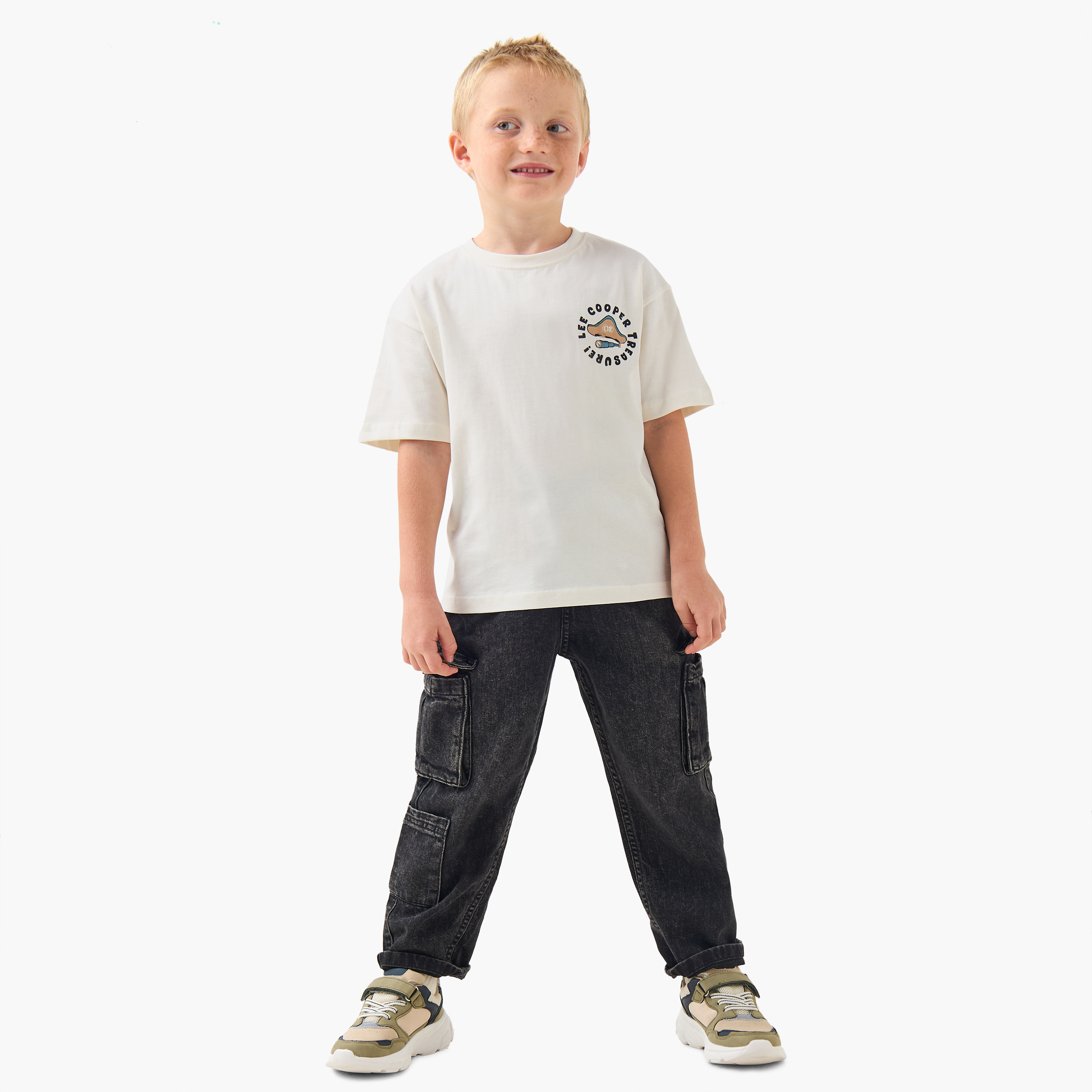 Lee Cooper Crew Neck Short Sleeves T-shirt with Graphic Print-boys-clothing-tshirtsandpolos-image-2