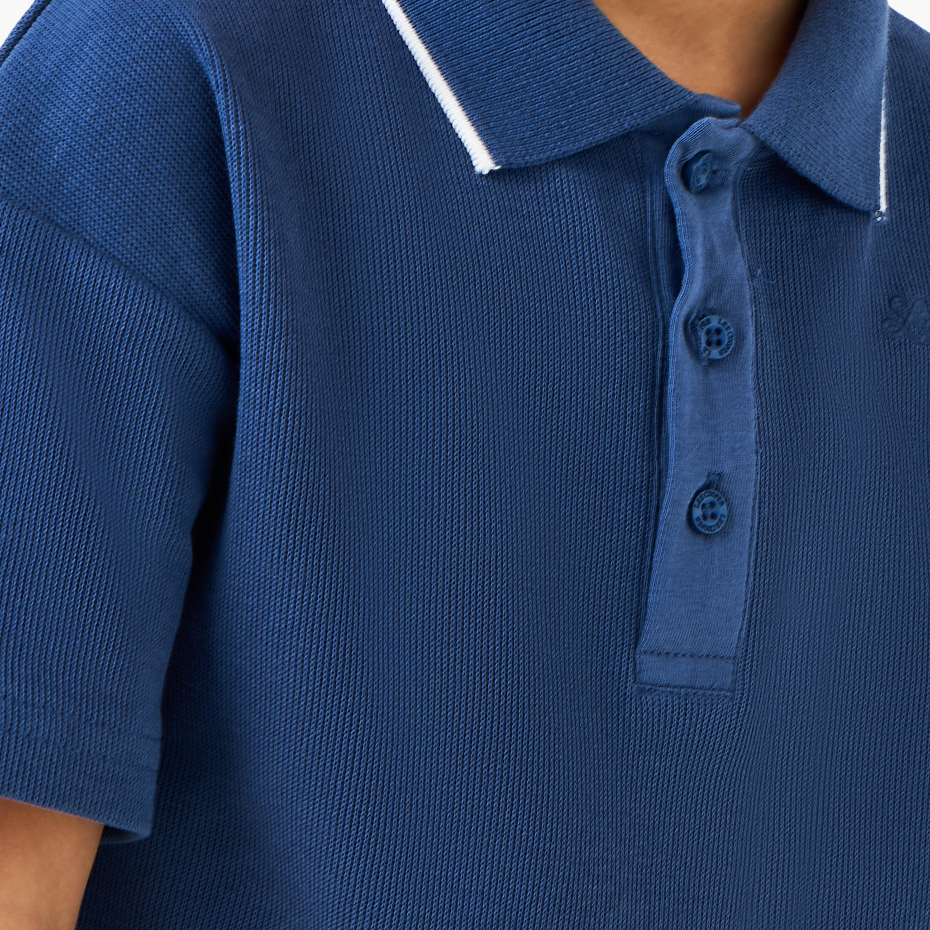 Lee Cooper Collared Short Sleeve T-shirt with Texture-boys-clothing-tshirtsandpolos-image-5