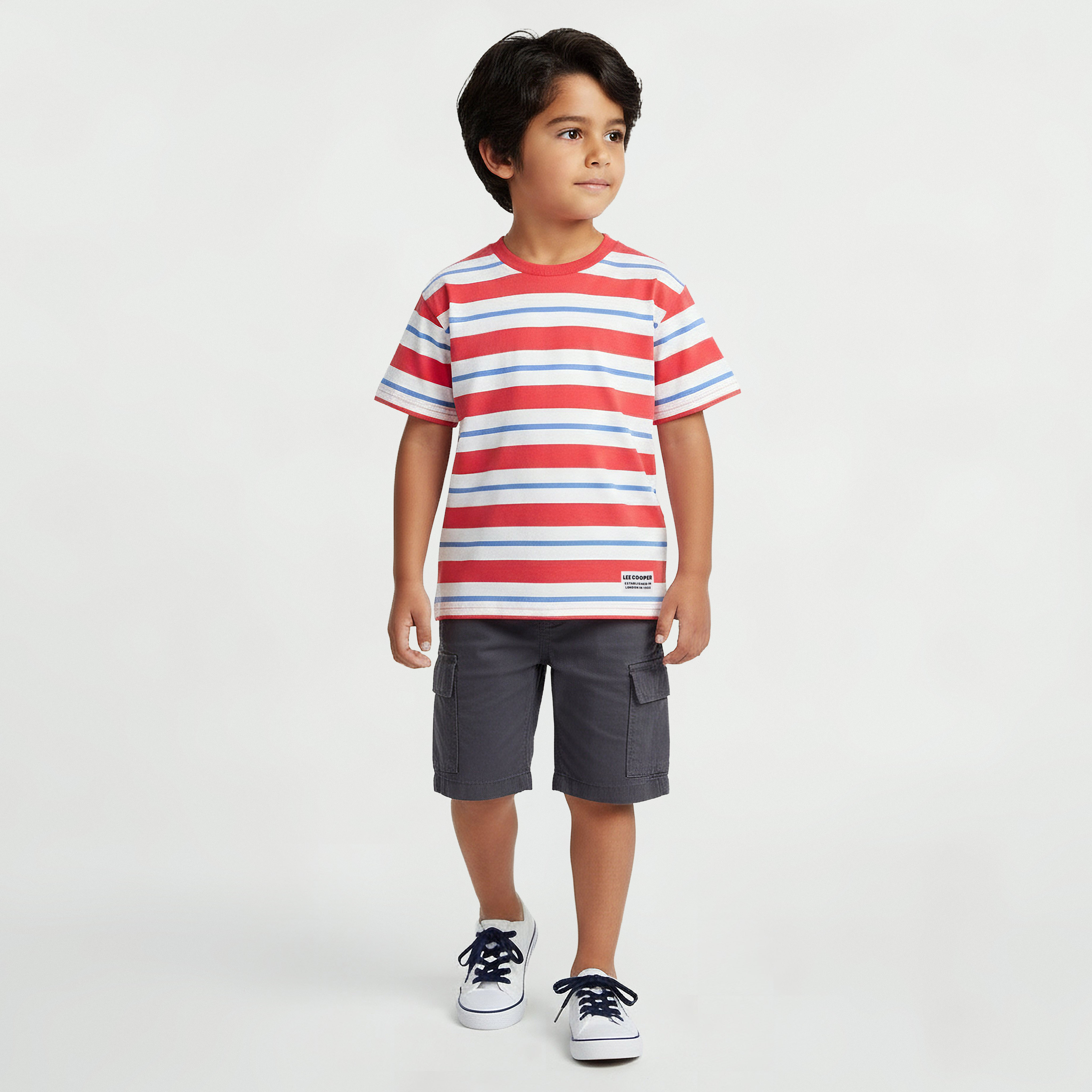 Lee Cooper Crew Neck Short Sleeves T-shirt with Stripes-boys-clothing-tshirtsandpolos-image-2