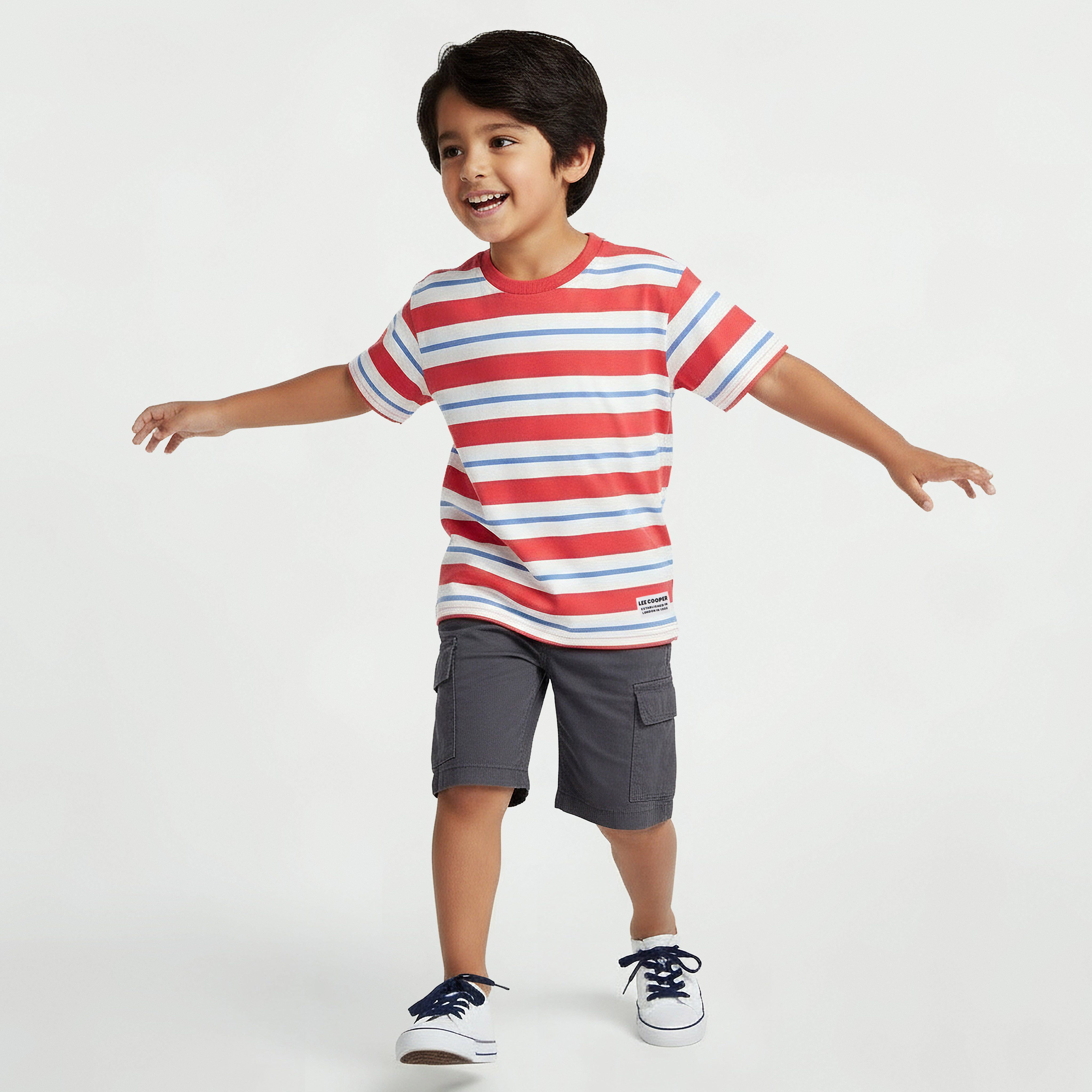 Lee Cooper Crew Neck Short Sleeves T-shirt with Stripes-boys-clothing-tshirtsandpolos-image-5