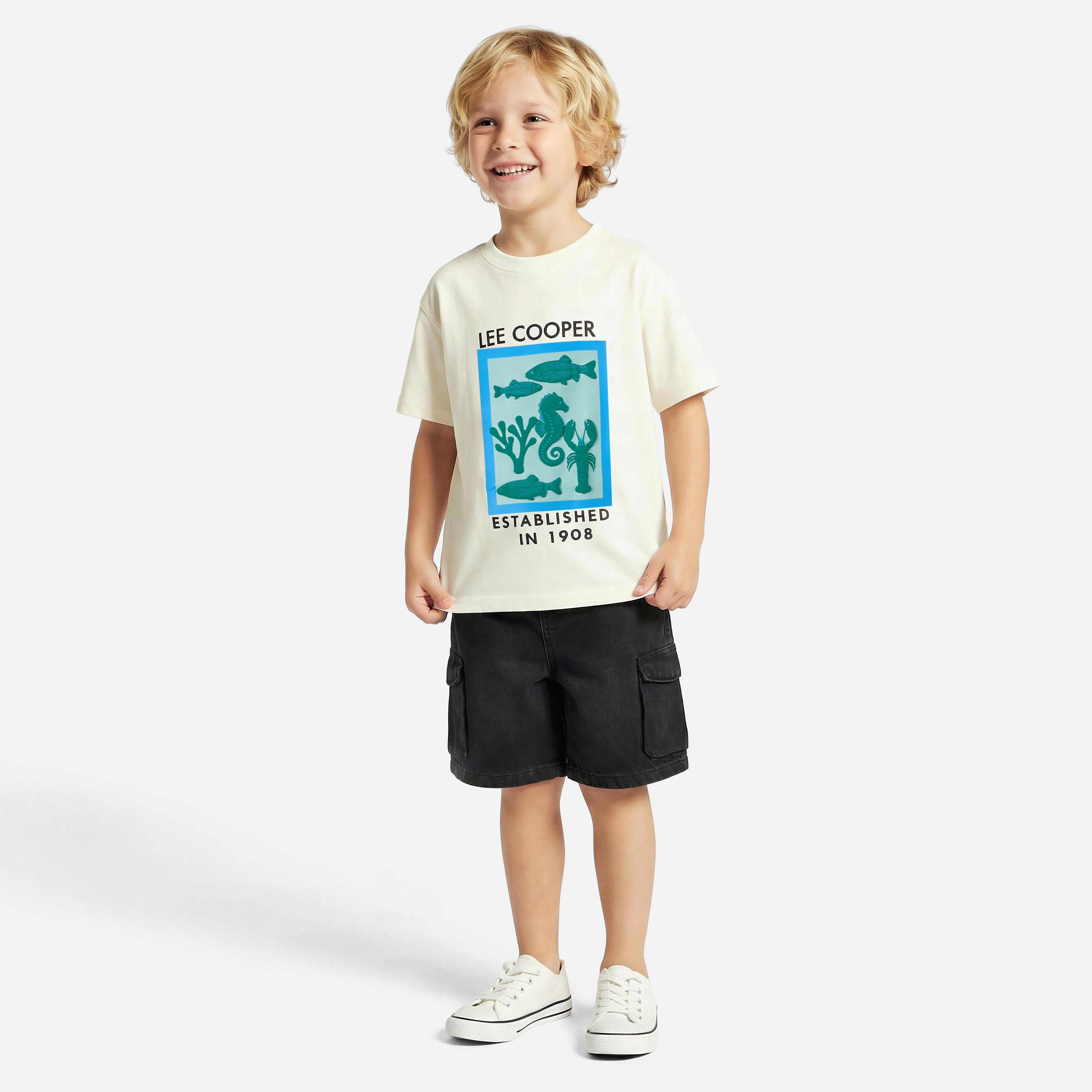 Lee Cooper Crew Neck Short Sleeves T-shirt with Marine Print-boys-clothing-tshirtsandpolos-image-2