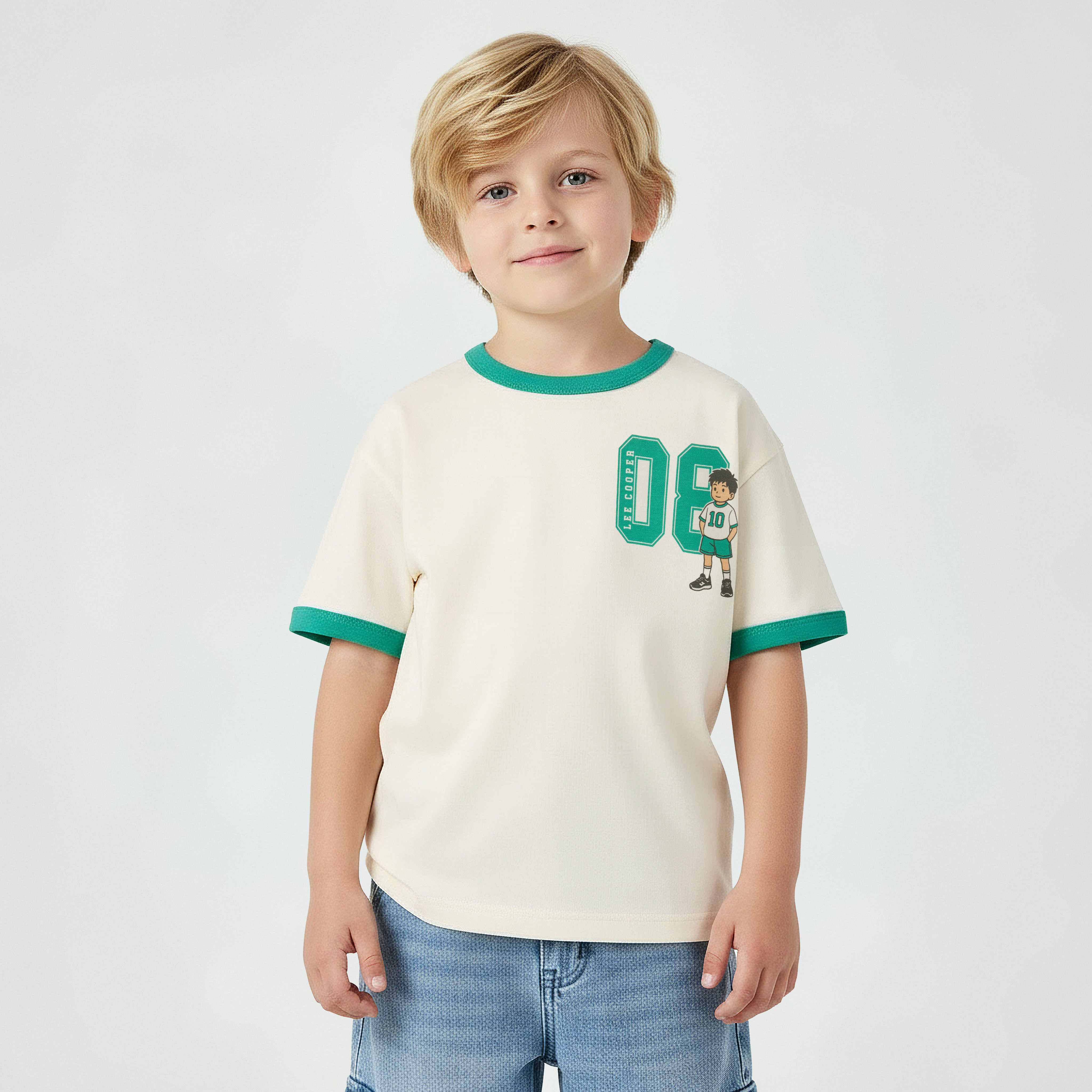 Lee Cooper Crew Neck Short Sleeves T-shirt with Varsity Graphic Print-boys-clothing-tshirtsandpolos-image-1