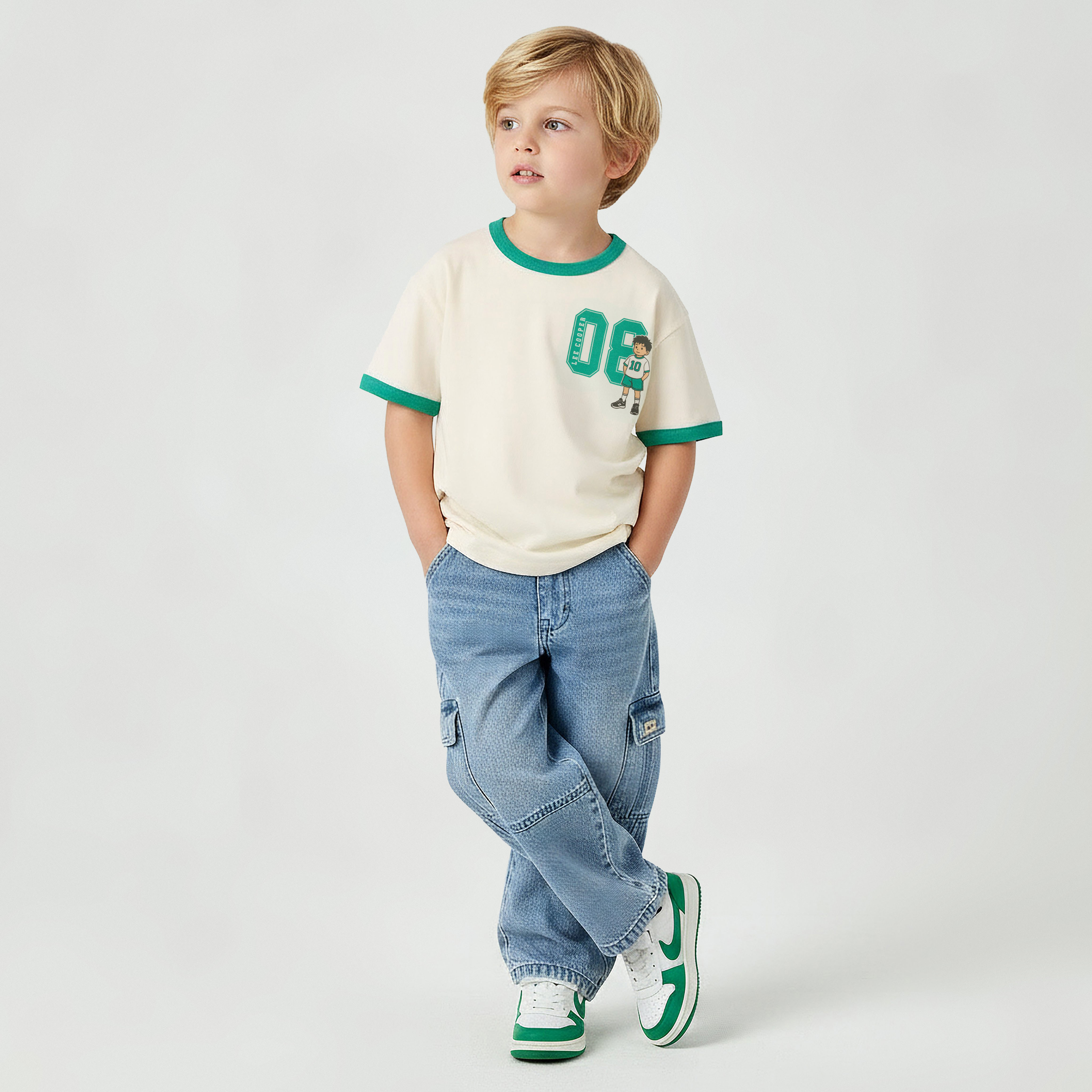 Lee Cooper Crew Neck Short Sleeves T-shirt with Varsity Graphic Print-boys-clothing-tshirtsandpolos-image-2