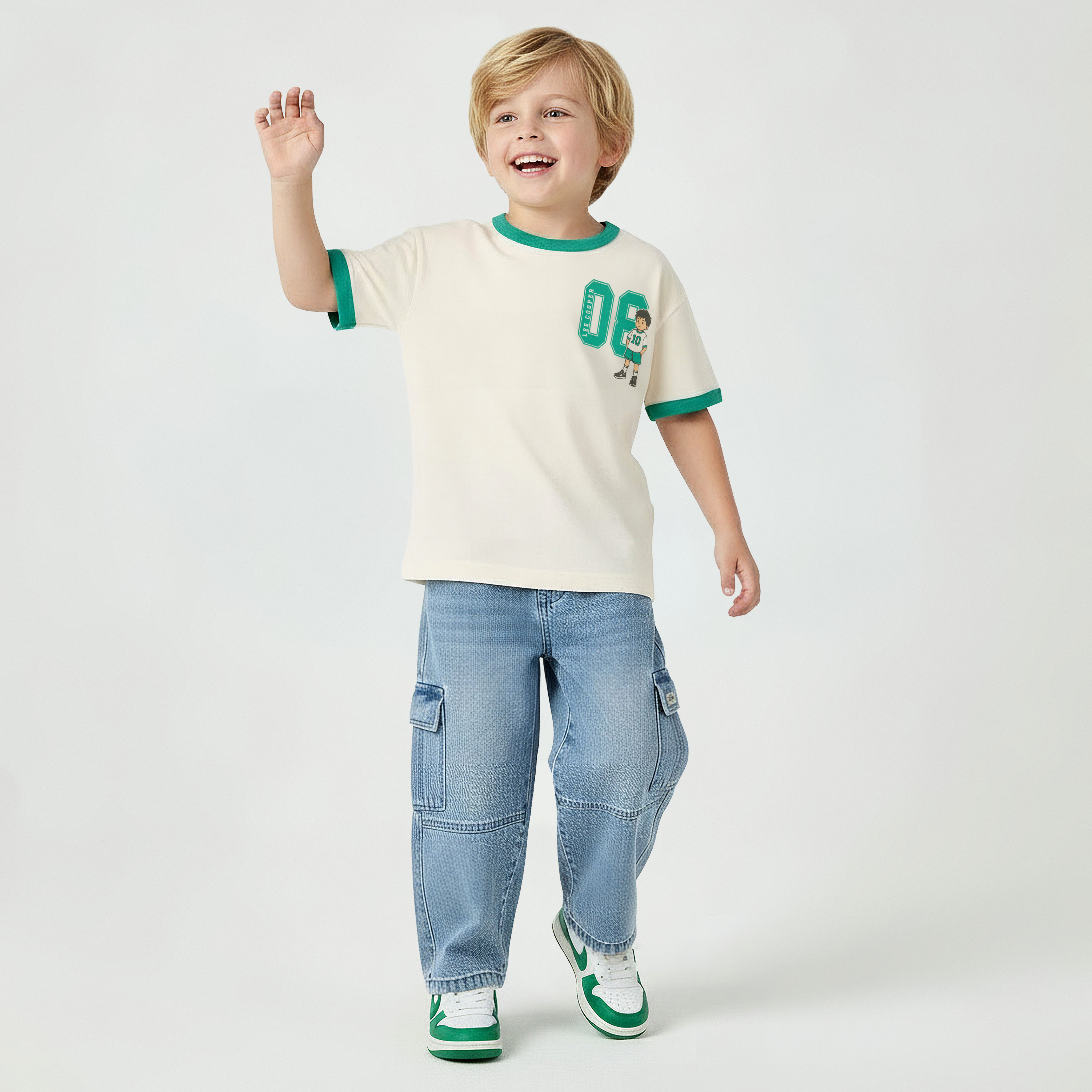 Lee Cooper Crew Neck Short Sleeves T-shirt with Varsity Graphic Print-boys-clothing-tshirtsandpolos-image-5