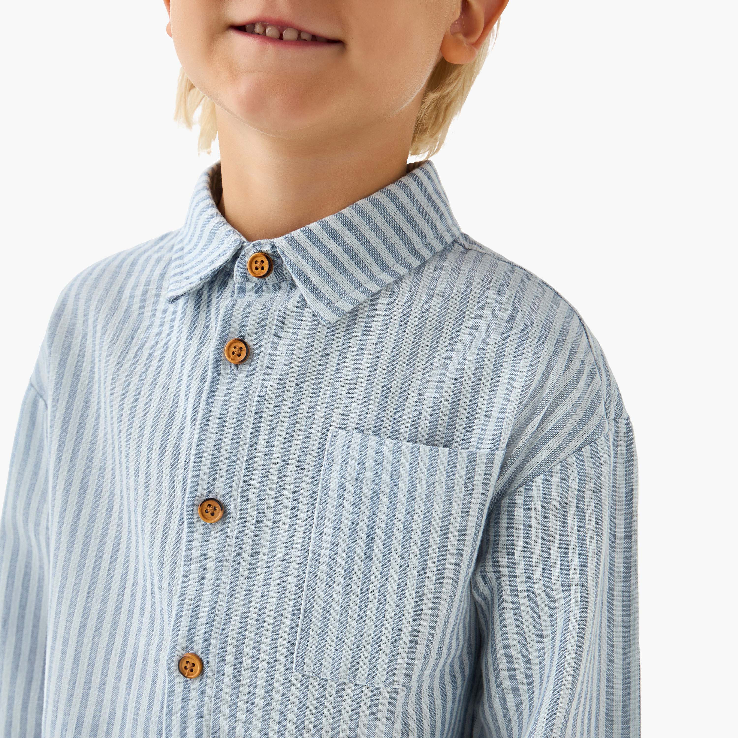 Lee Cooper Long Sleeves Shirt with Stripes-boys-clothing-shirts-image-4