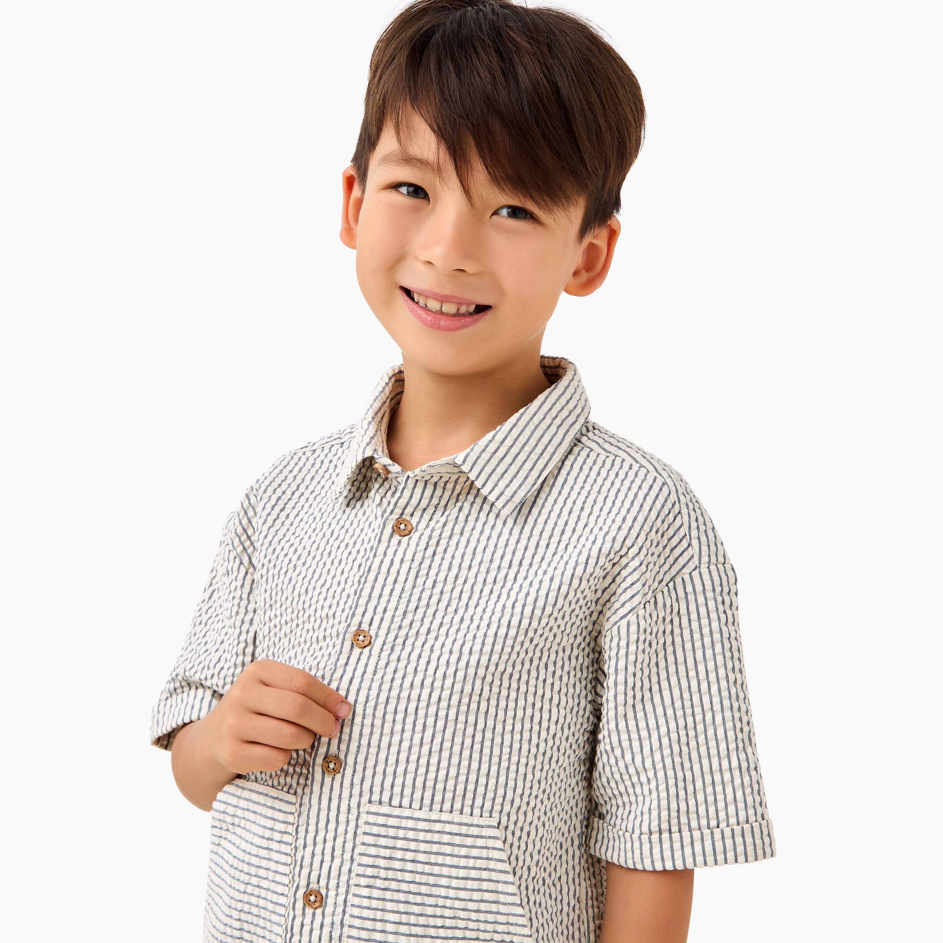 Lee Cooper Short Sleeve Shirt with Stripes-boys-clothing-shirts-image-4