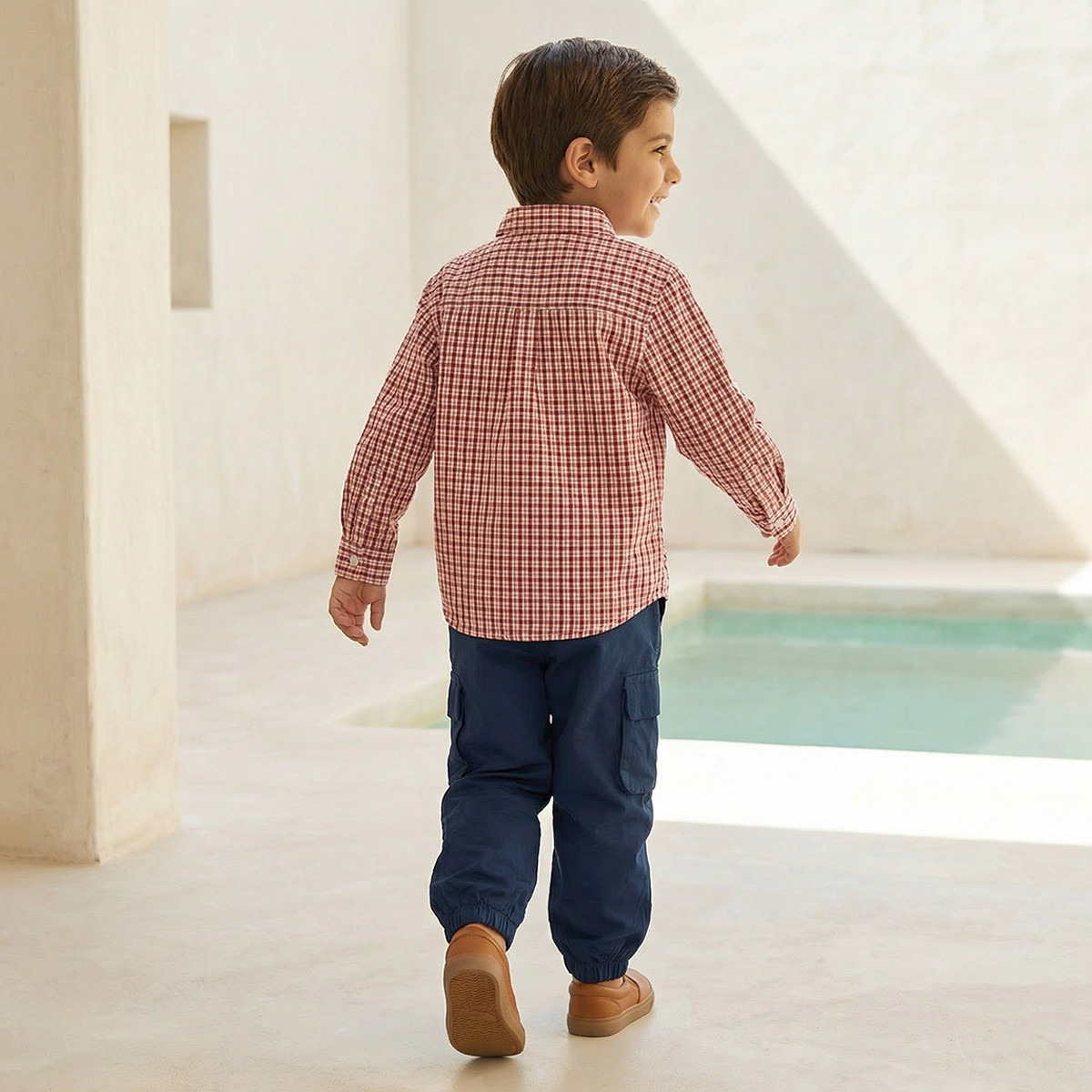 Lee Cooper Long Sleeves Shirt with Checked Design-boys-clothing-shirts-image-3