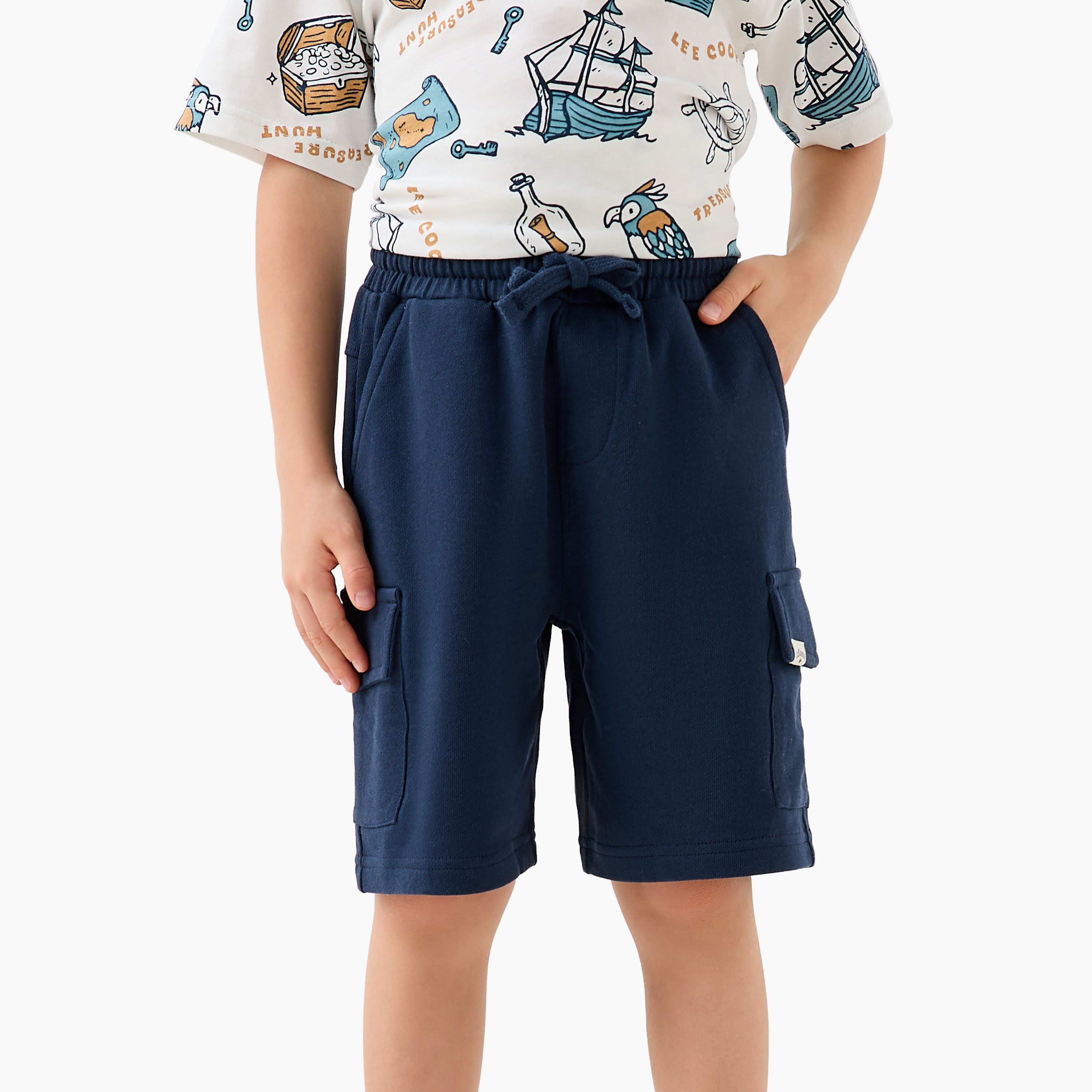 Lee Cooper Boys T-shirt and Shorts Set with Print - Cotton - Short Sleeves - Crew Neck-baby-boys-clothing-setsandcoords-image-3
